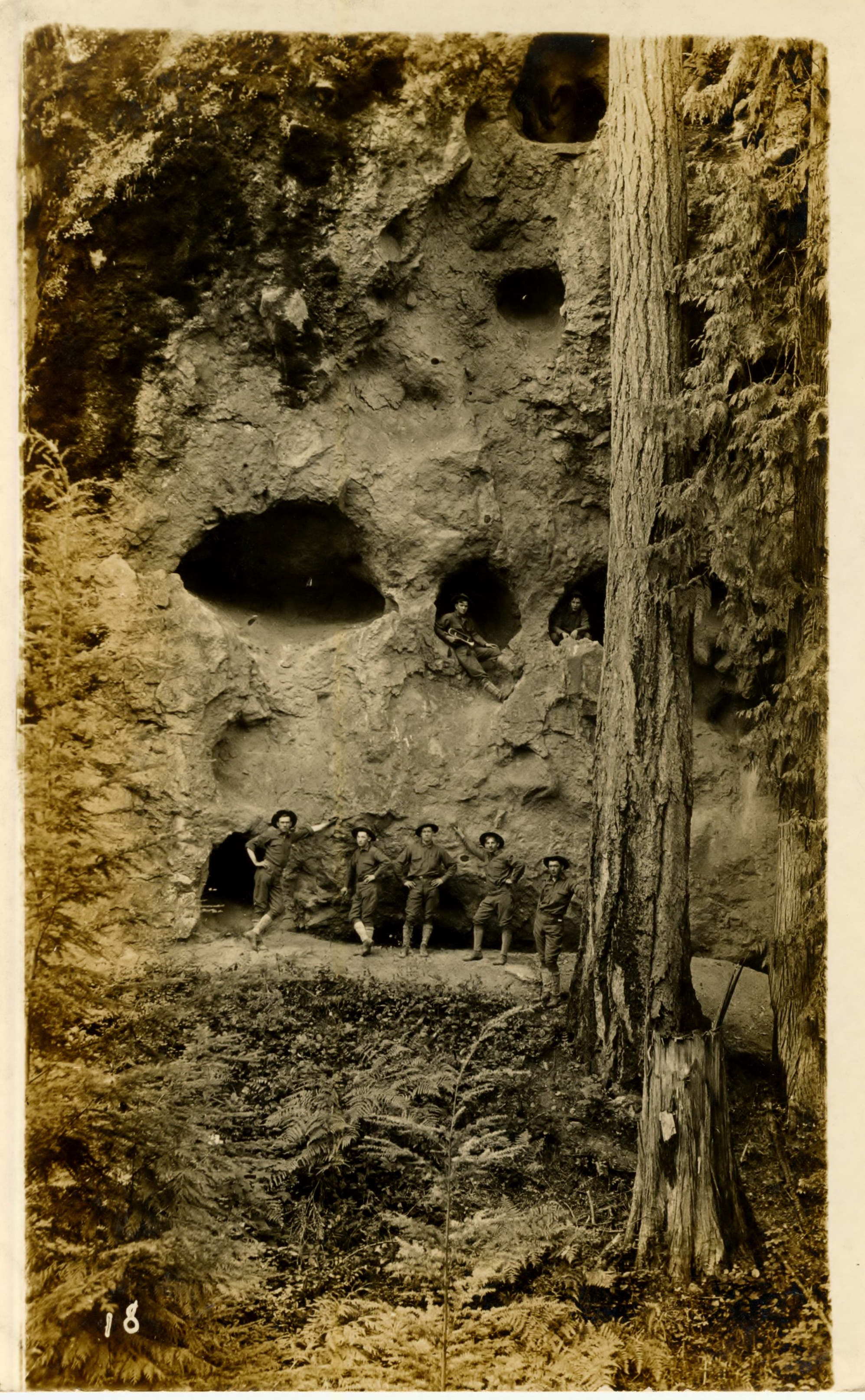 From Fort Flagler Album Soldiers at Cliff Mine or Cave Openings