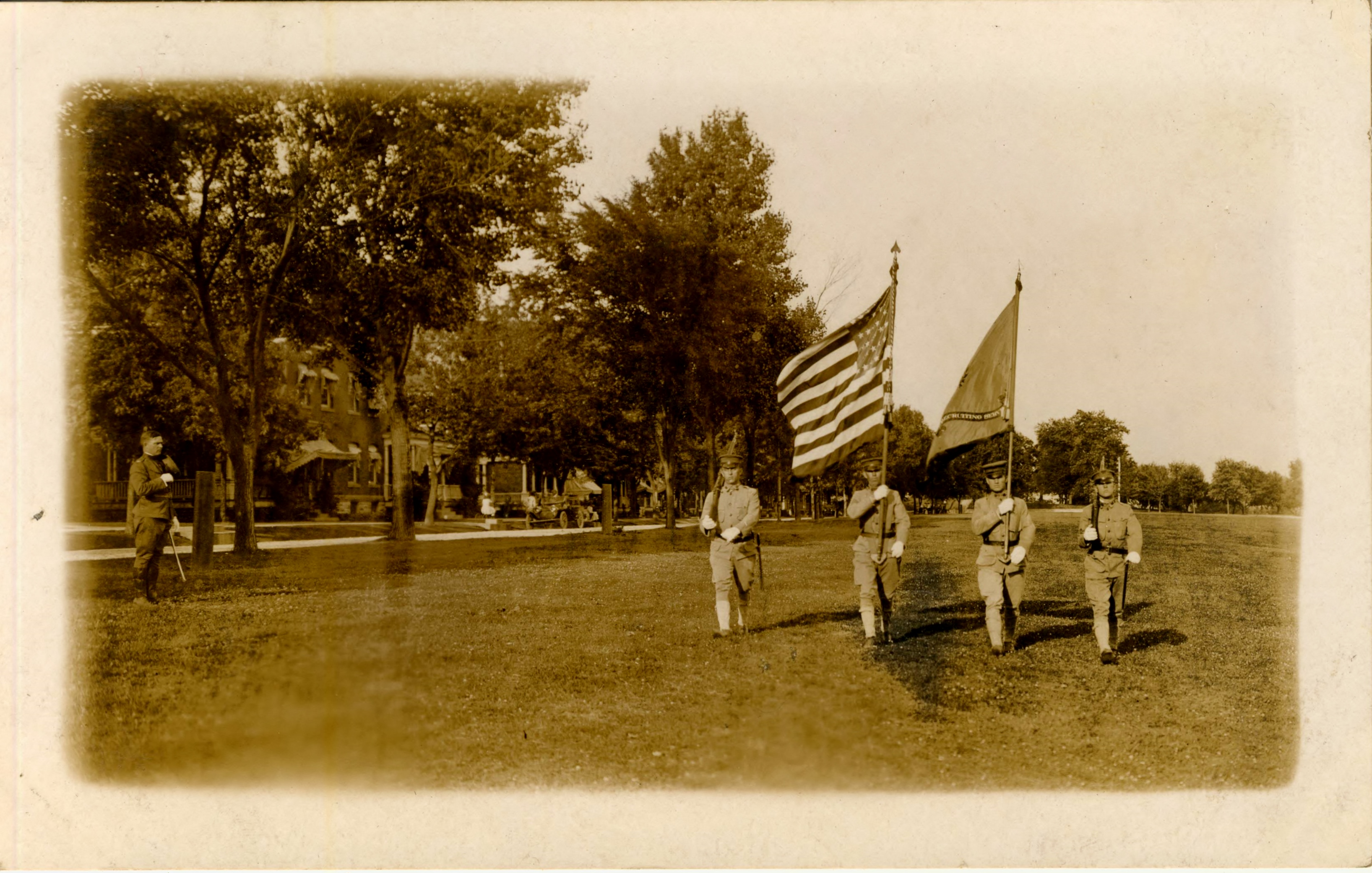 From Fort Flagler Album Soldiers with Flag