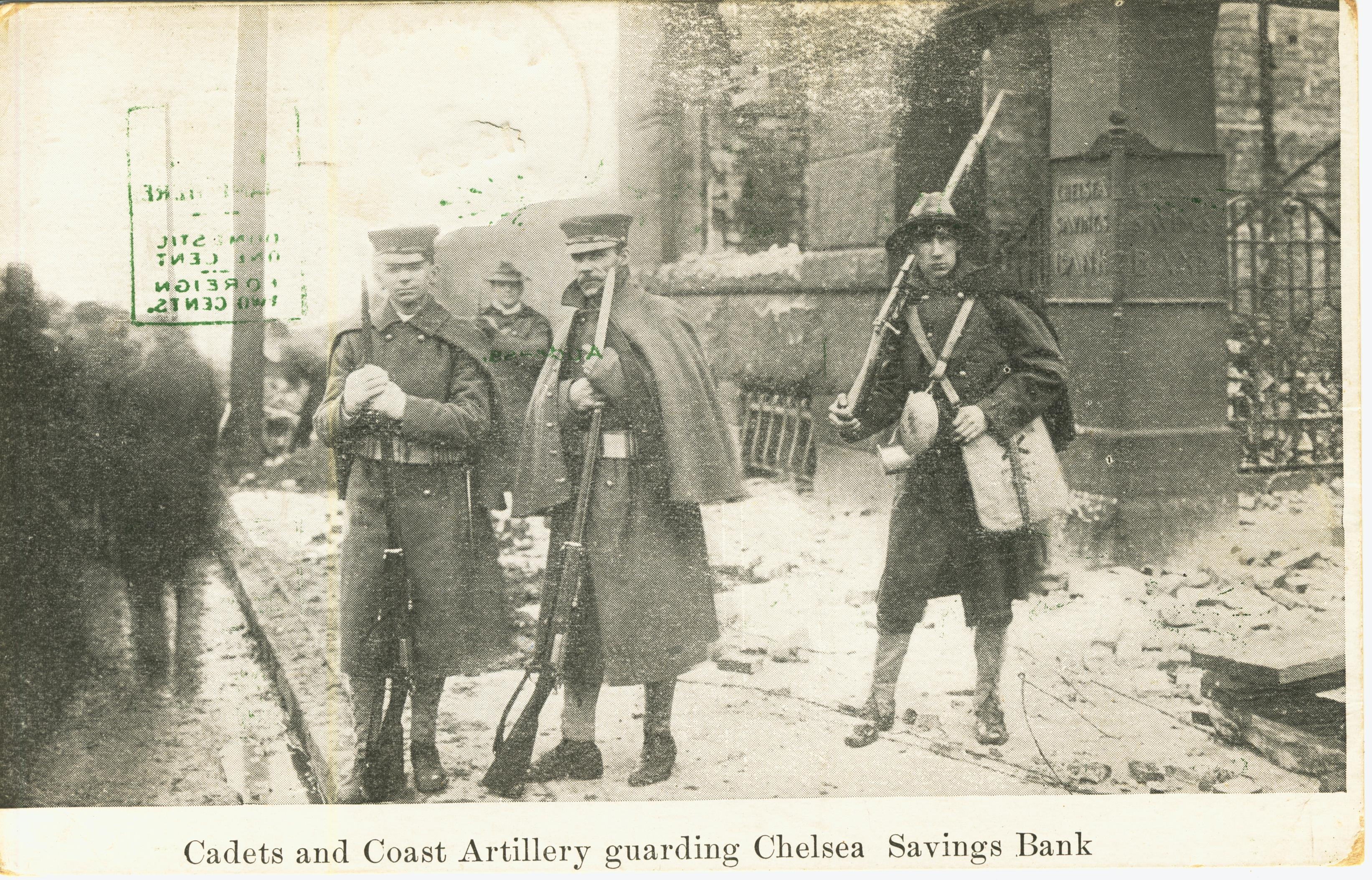 Cadets and Coast Artillery standing guard