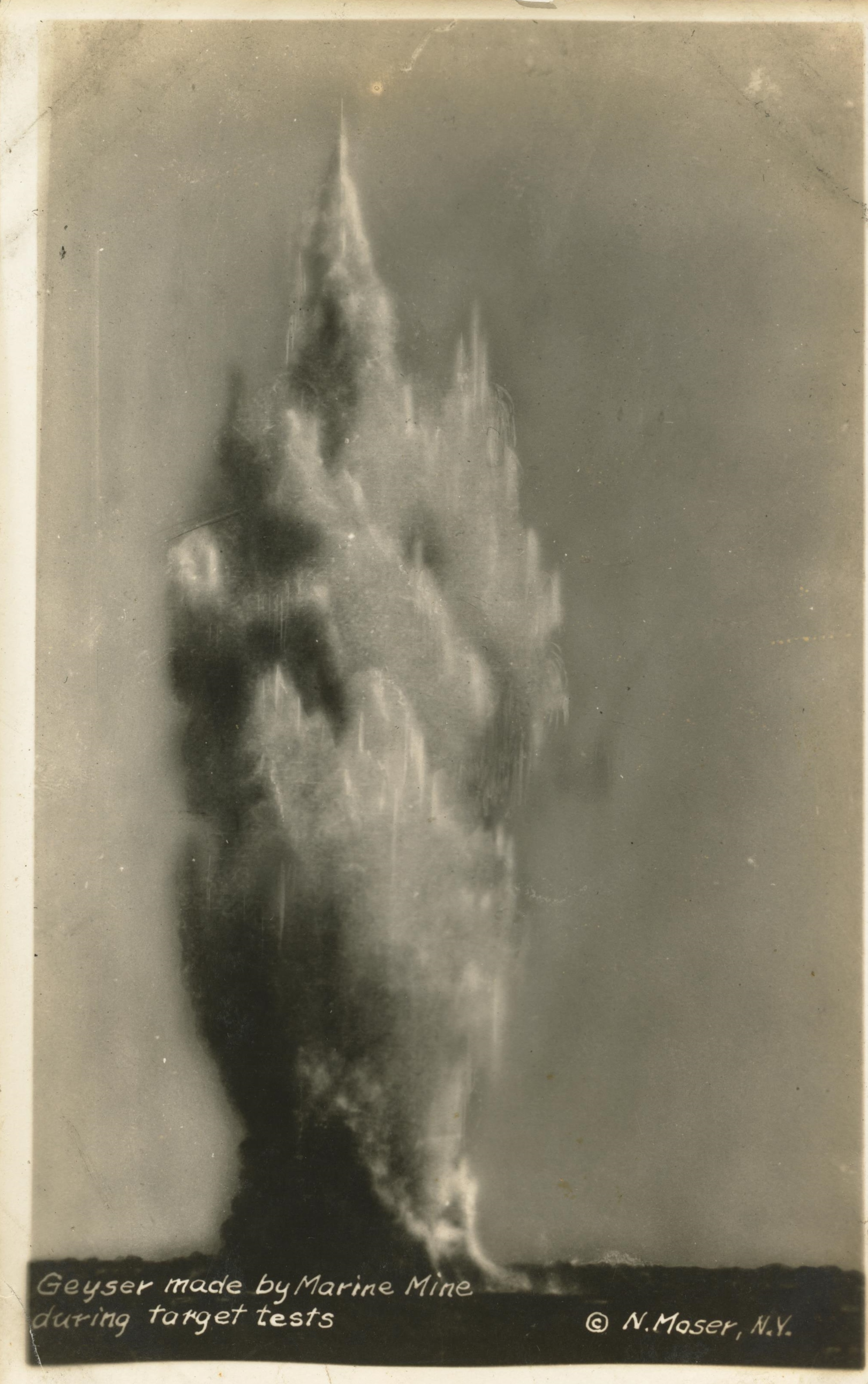 Geyser made by marine mine during target tests