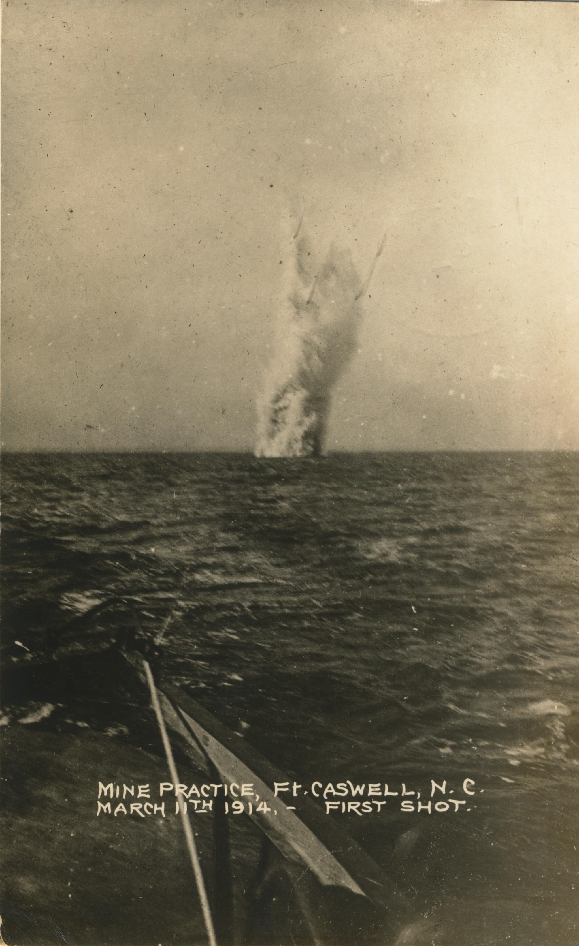 Mine practice Ft Caswell N. C. March 11 1914 first shot