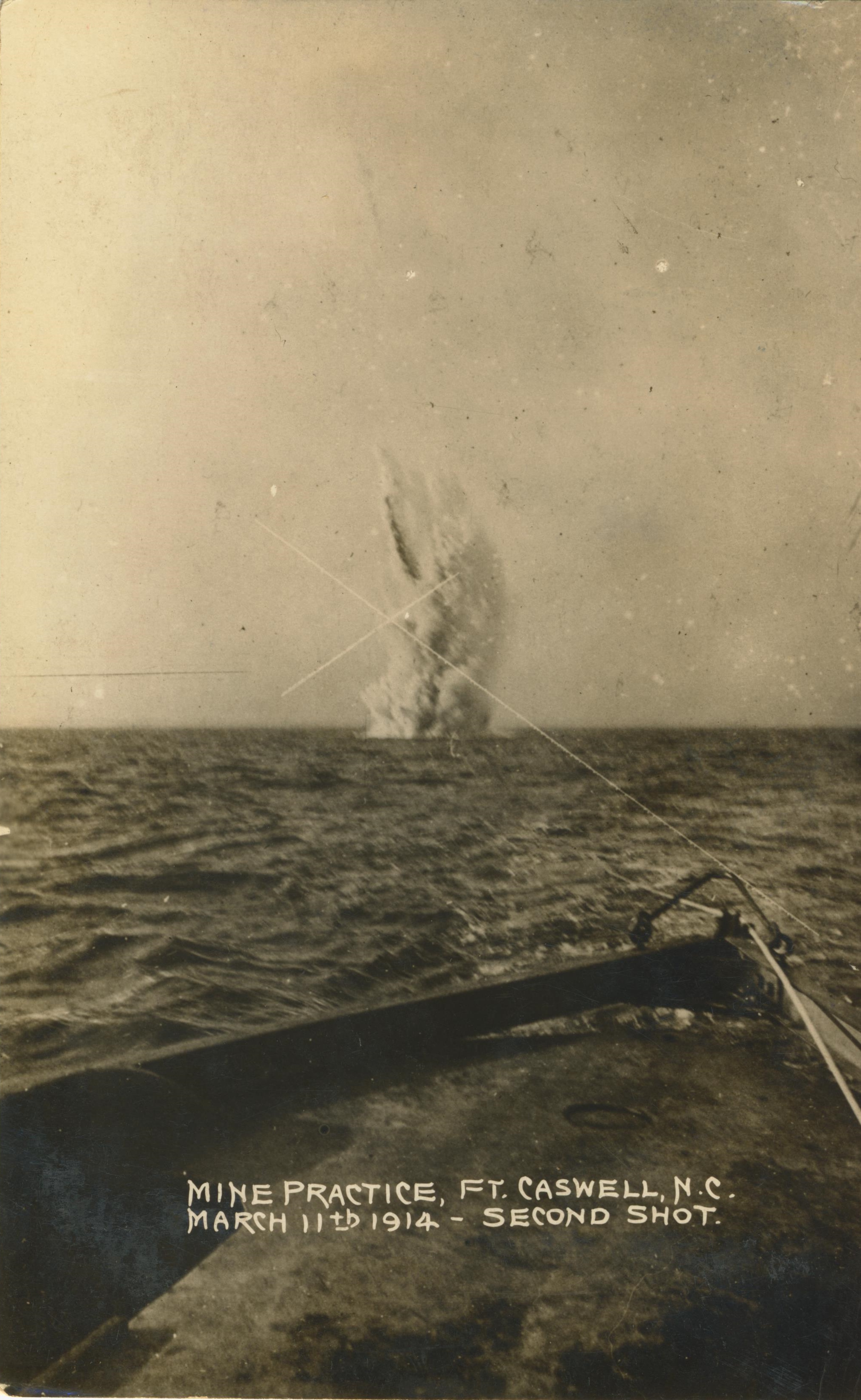 Mine practice Ft Caswell N. C. March 11 1914 second shot