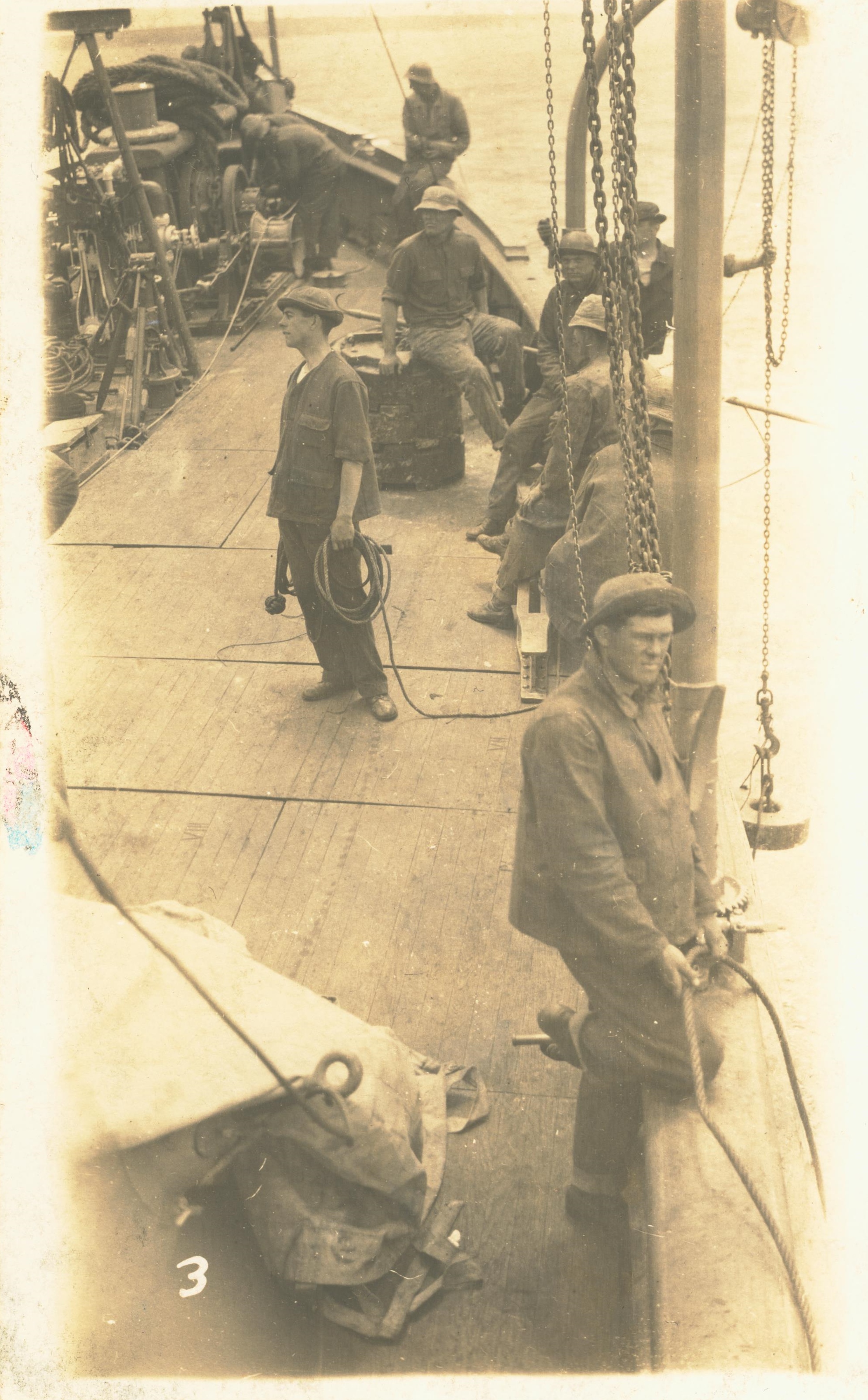 Standing by to trip a marking buoy anchor