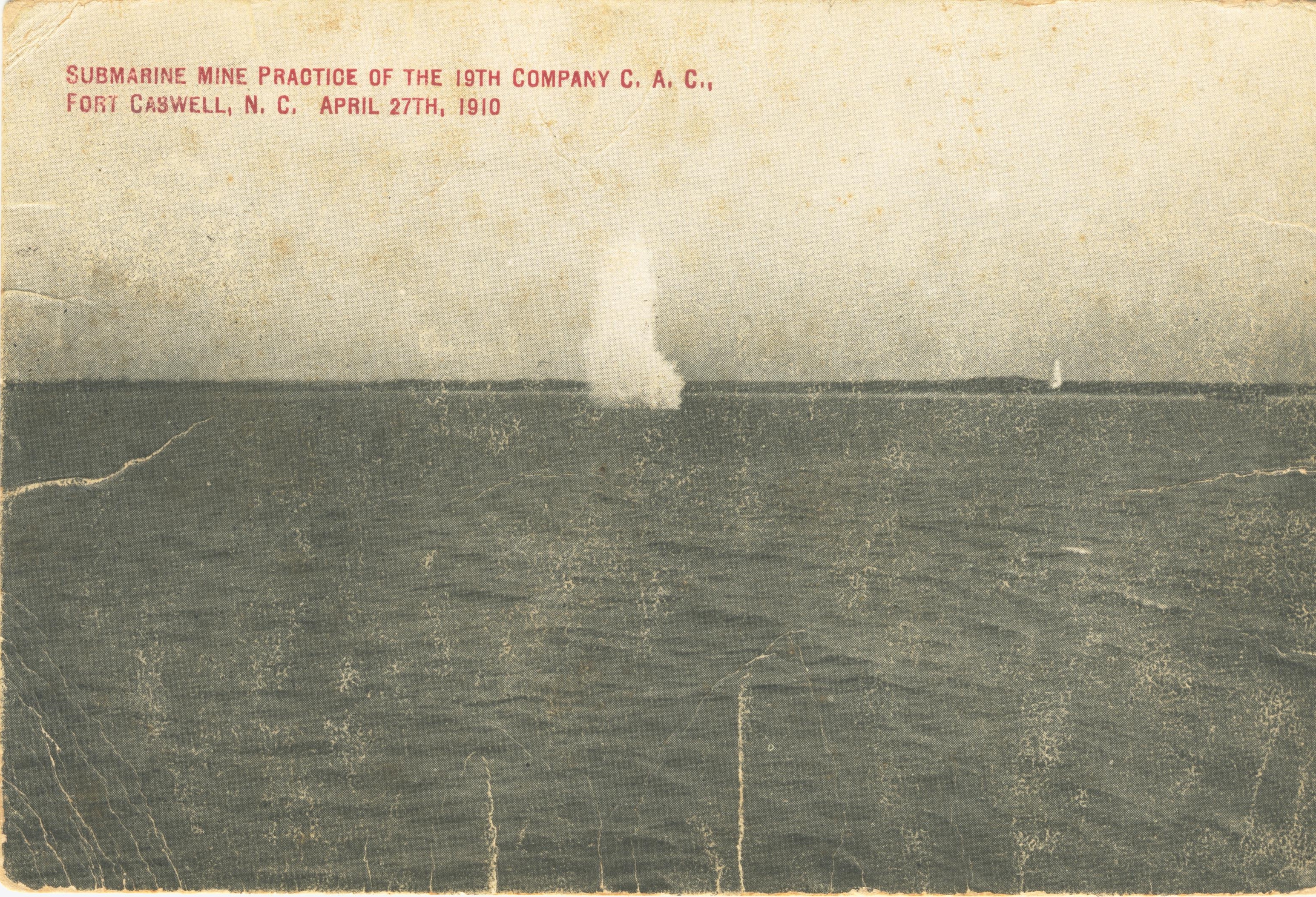 Submarine mine practice 19th Comany C.A.C. Fort Caswell N.C. April 27th 1910