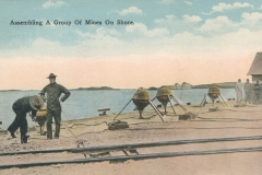 Assembling a group of mines on shore