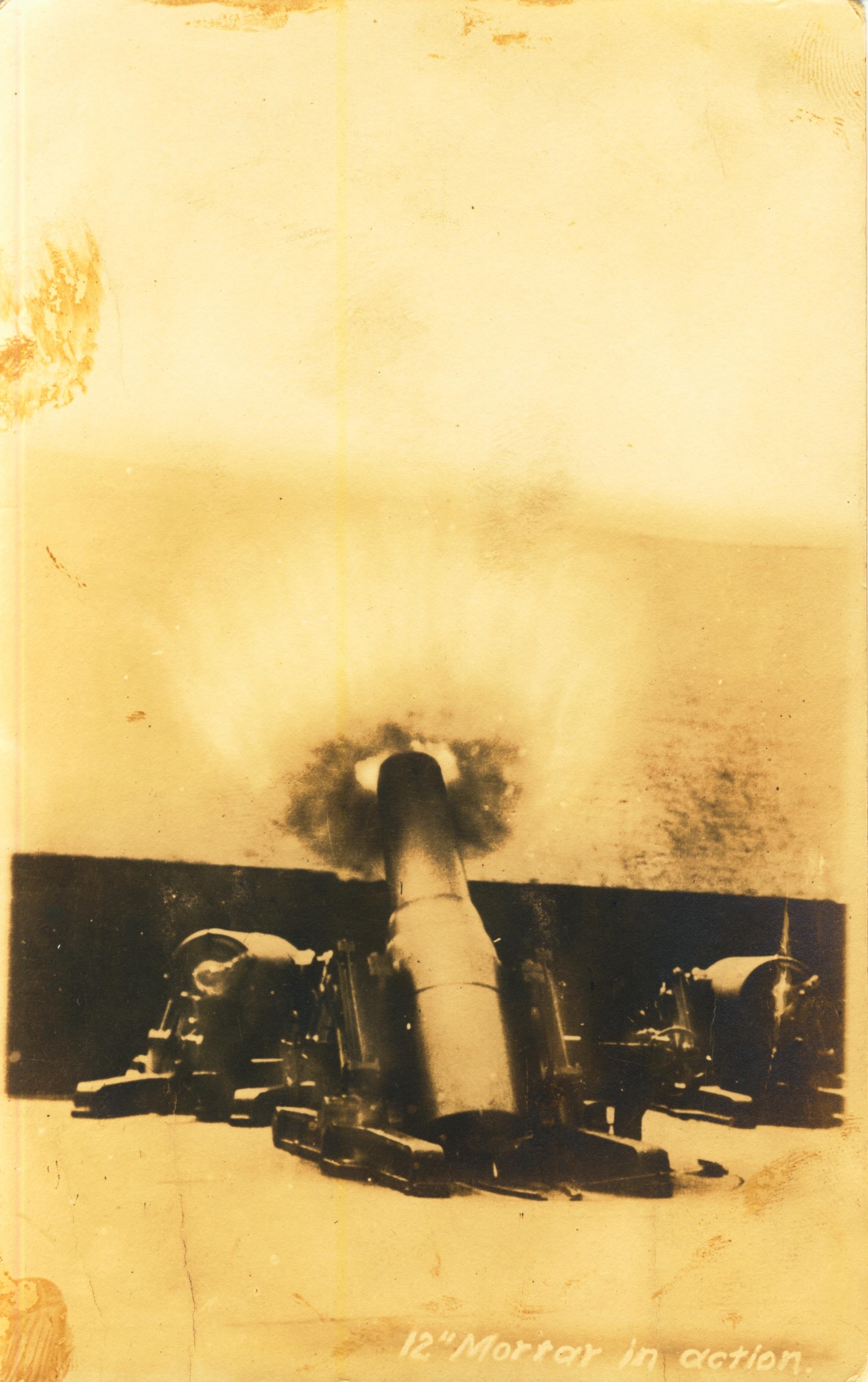 12 incch mortar in action
