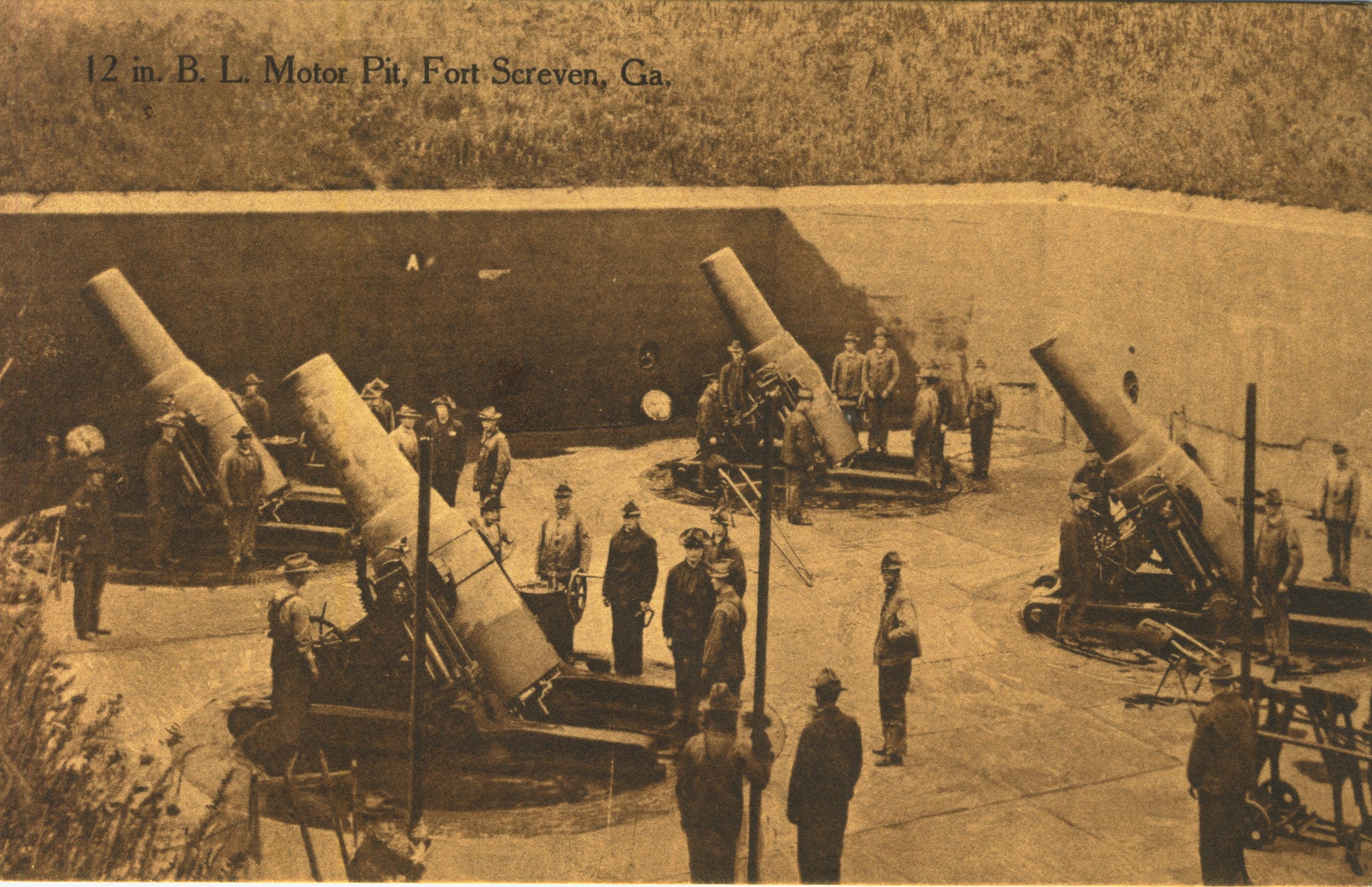 12 inch B. L. mortar pit Fort Screven GA