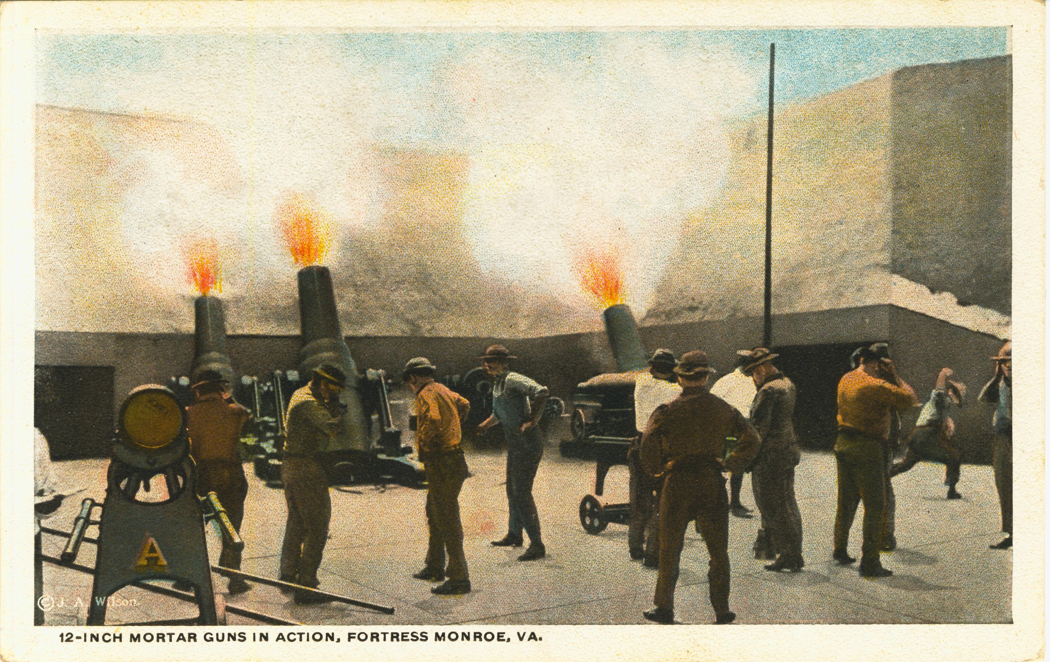 12 inch mortars in action Fort Monroe VA 1