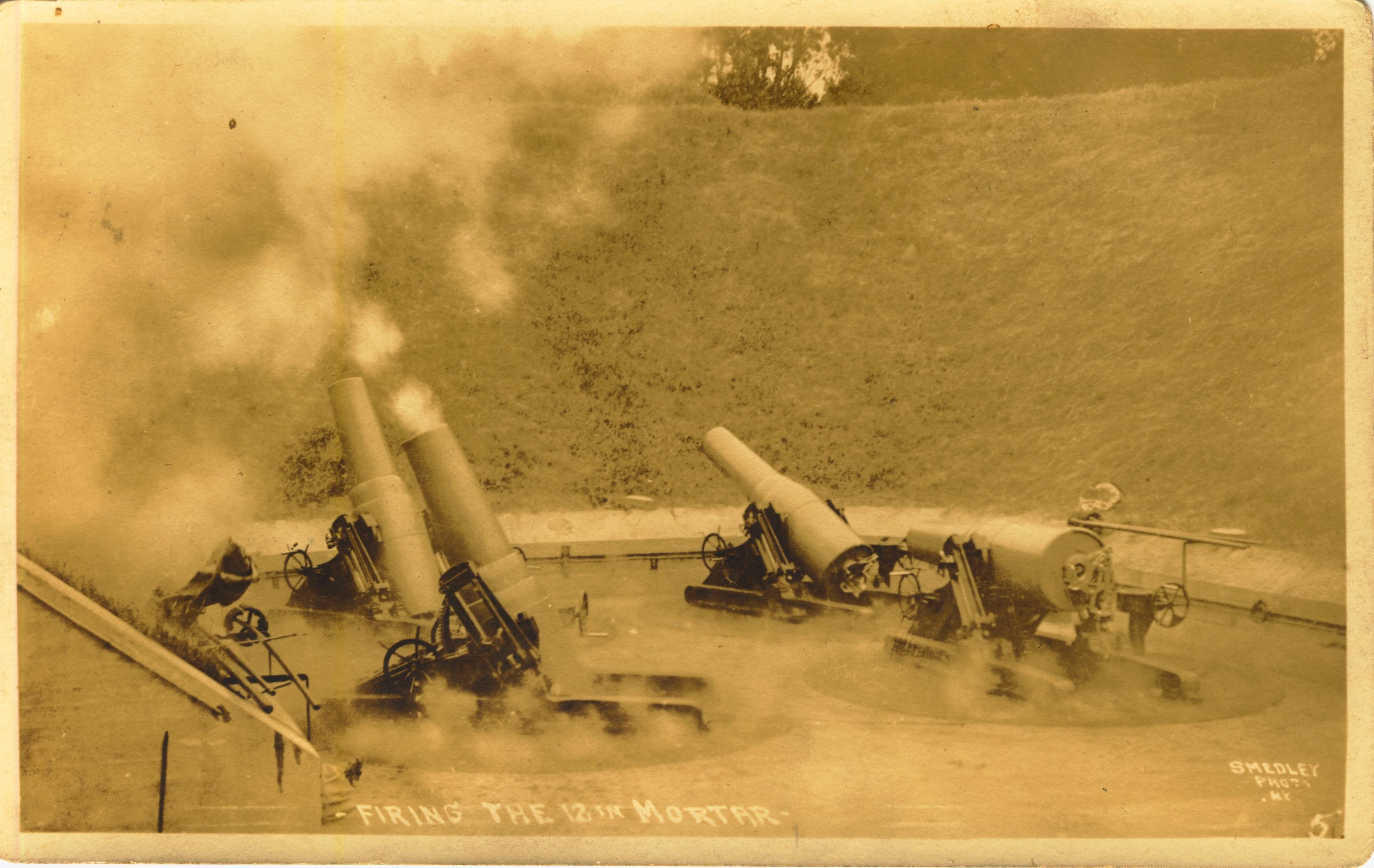 Firing 12 mortras Smedley Photo