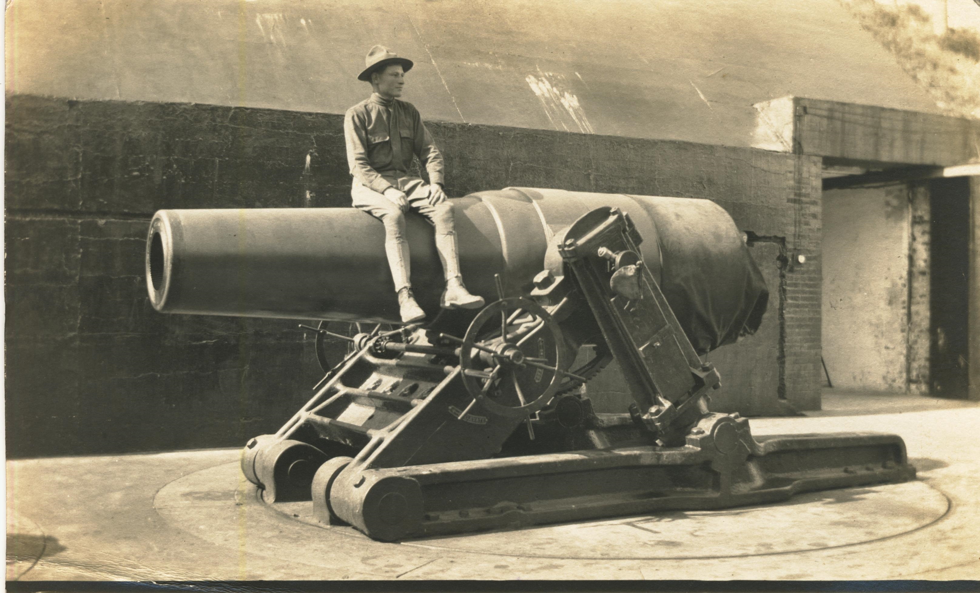 Soldier on 12 inch mortar