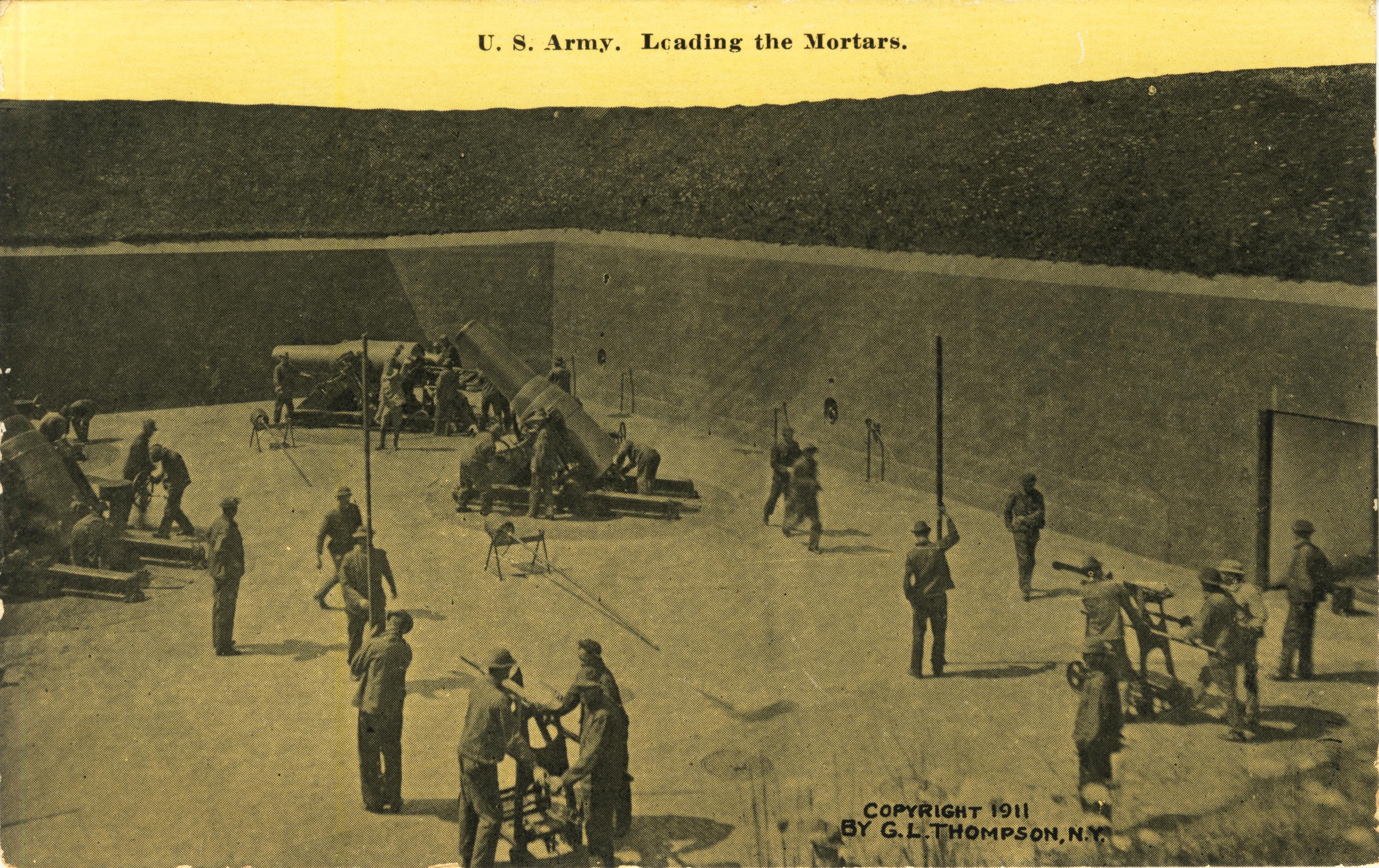 US Army loading the mortars