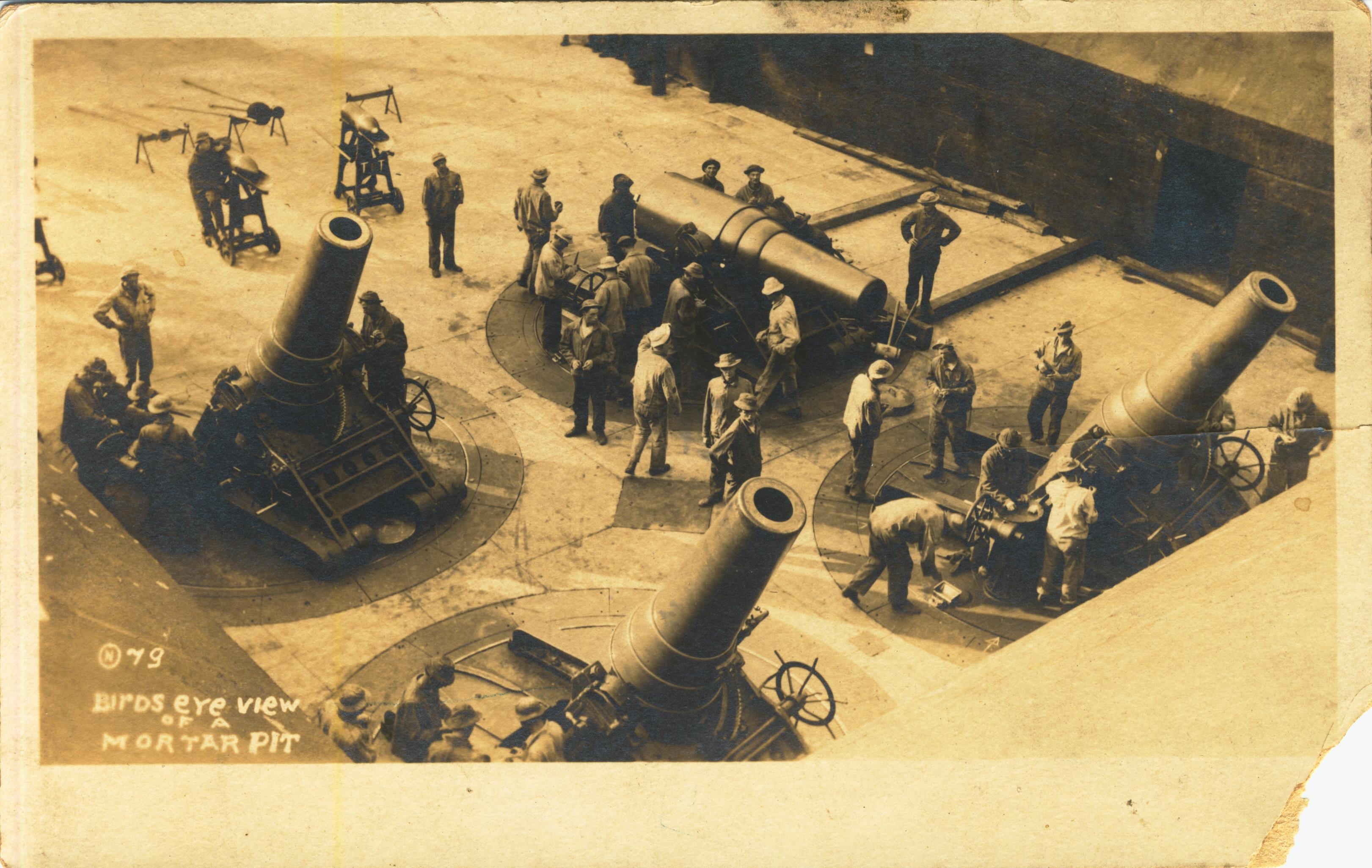 bird's eye view of mortar pit