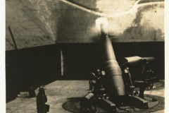 1046 pound projectile leaving muzzle of 12 inch mortar showing gas ring