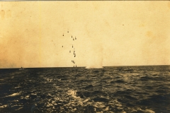 Back states splash from mortar from Fort Ruger