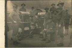 Soldiers with mortar and shell
