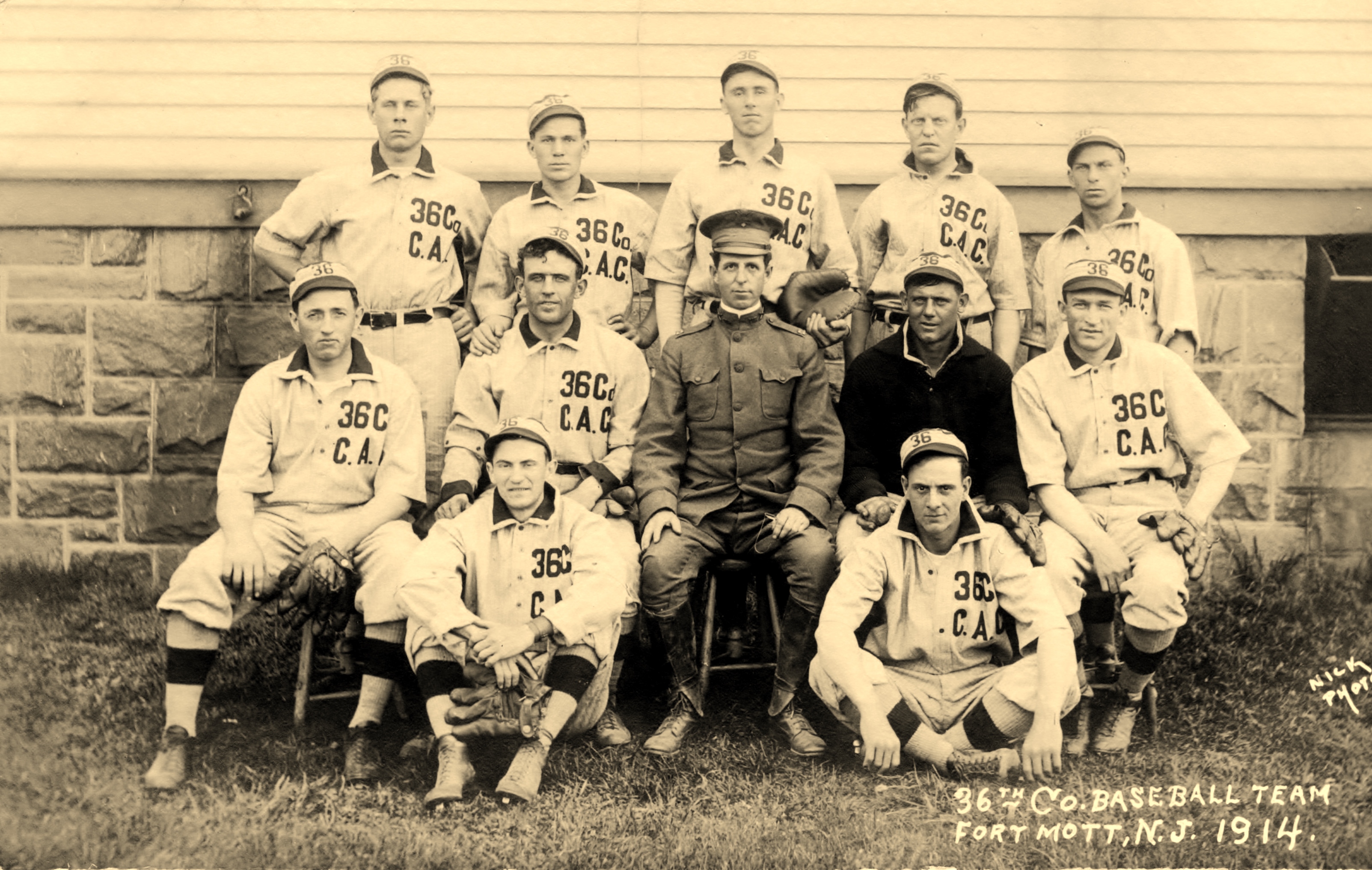 36th Co Baseball Team Fort Mott 1914