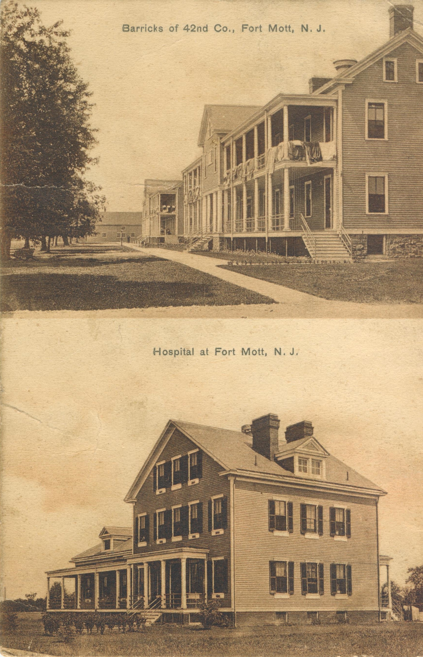 Barracks 42nd Co and Hospital Fort Mott