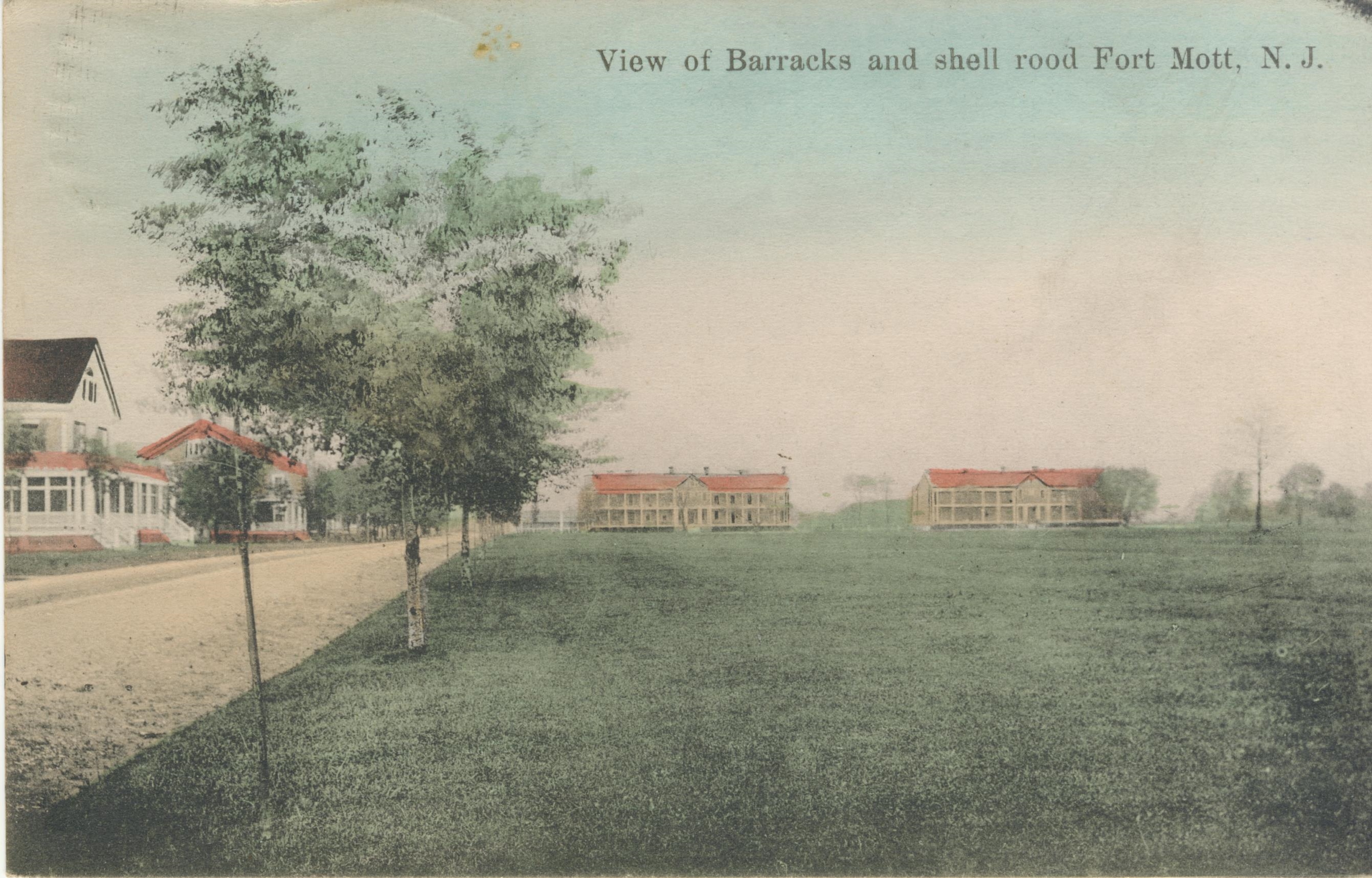 Barracks and shell road Fort Mott