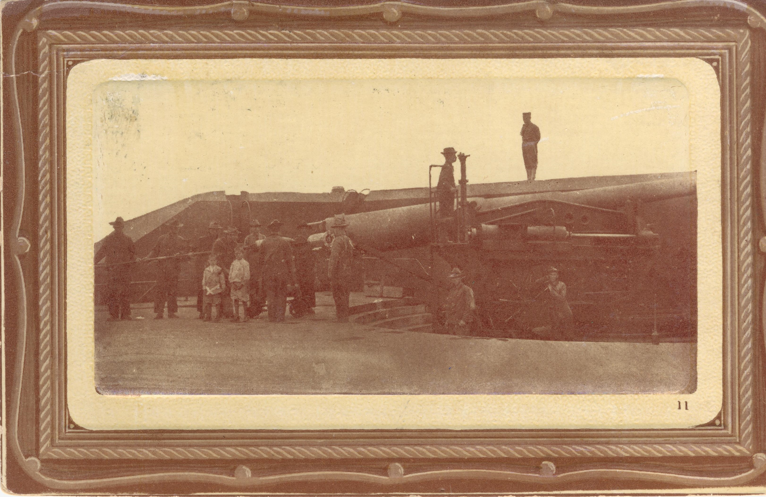 Disappearing Gun Sandy Hook caption on back states 8 inch gun PM Fort Terry