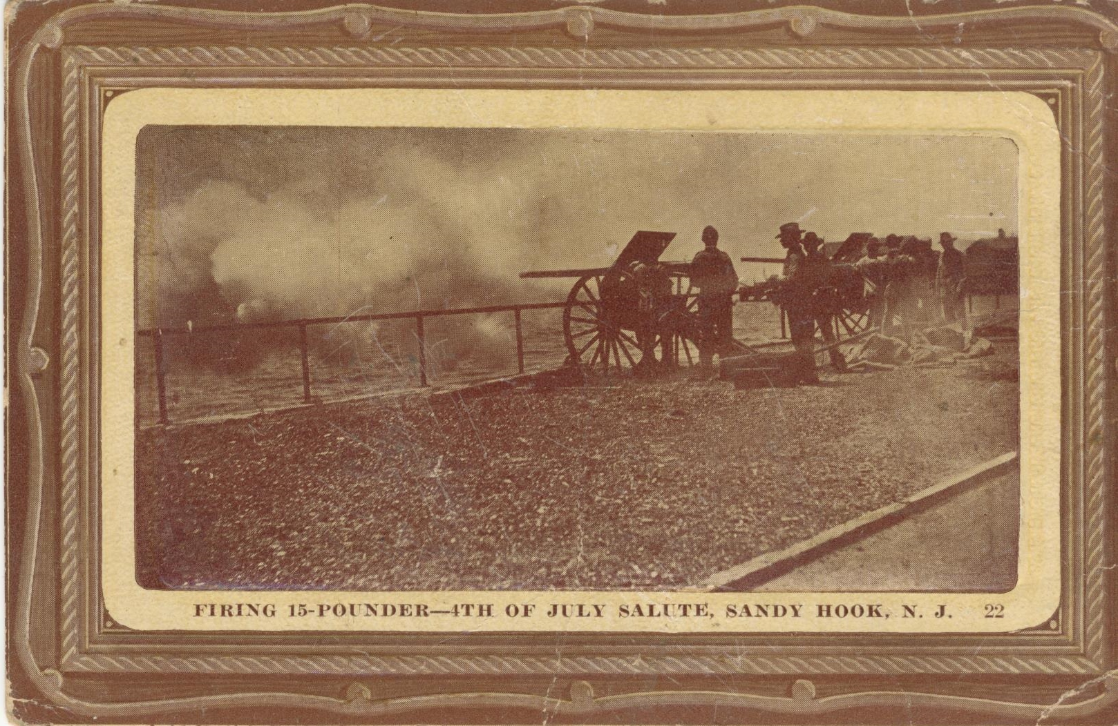 Firing 15 pounder 4th of July Salute Sandy Hook NJ PM June 3 1919