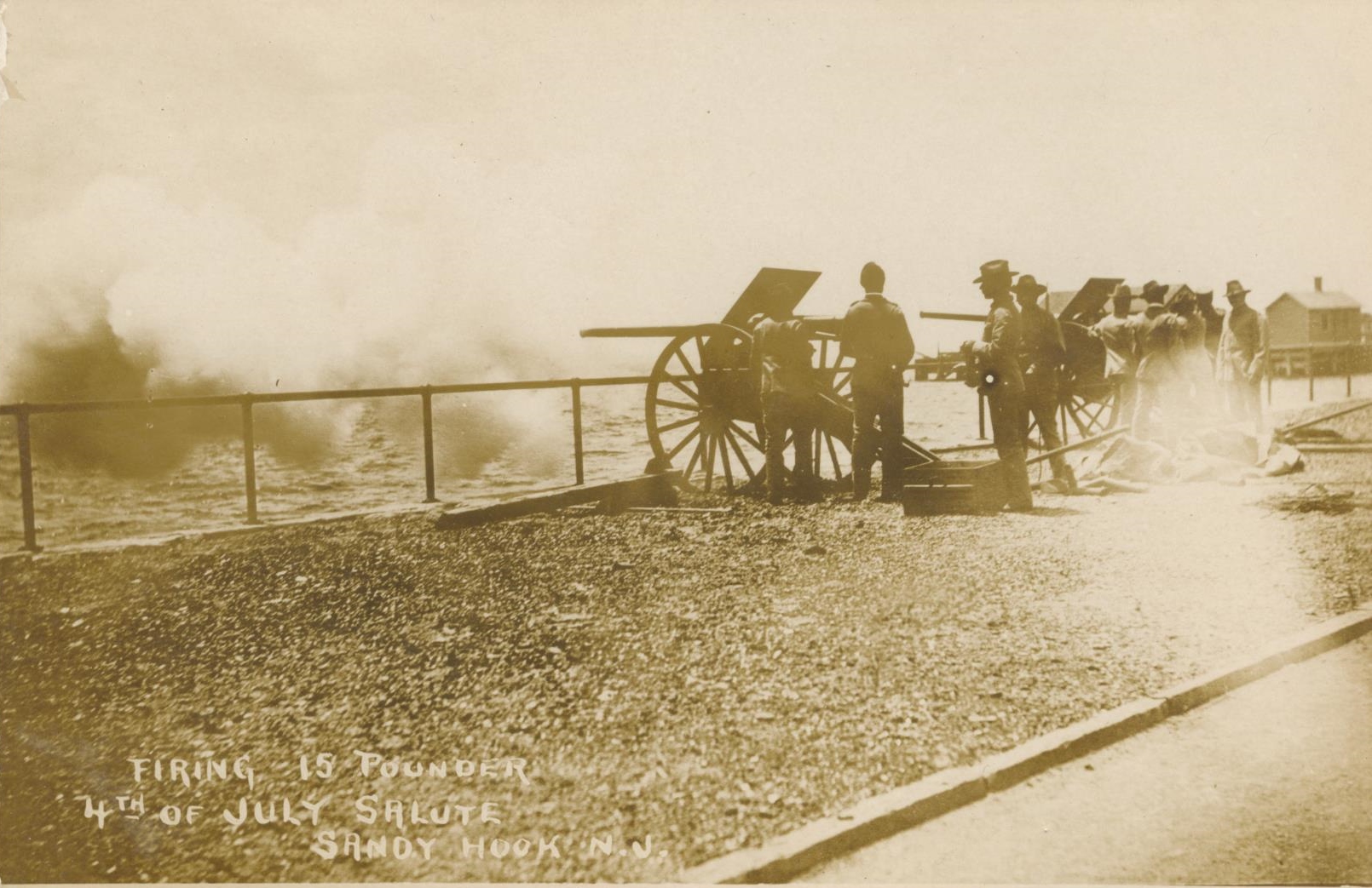 Firing 15 pounder 4th of July Salute Sandy Hook NJ