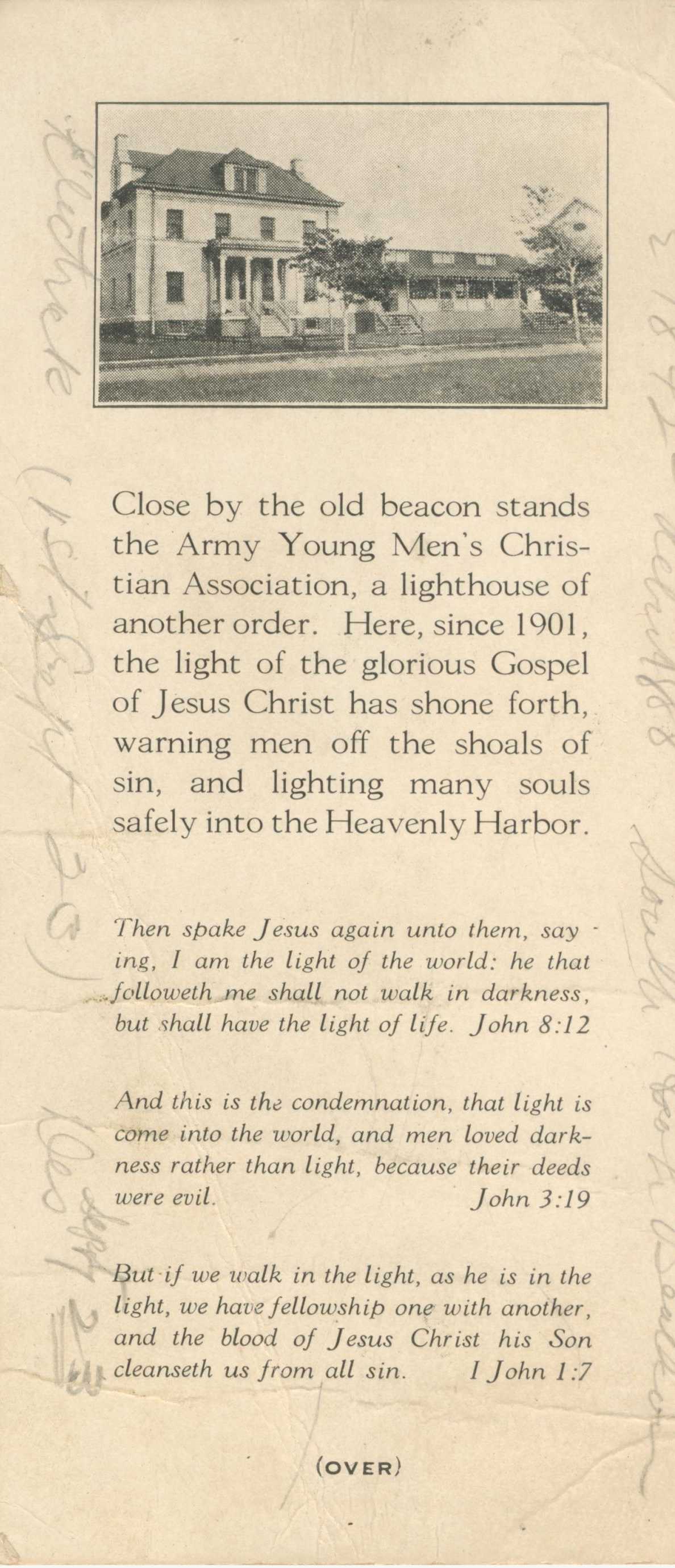 Lighthouse card from YMCA back