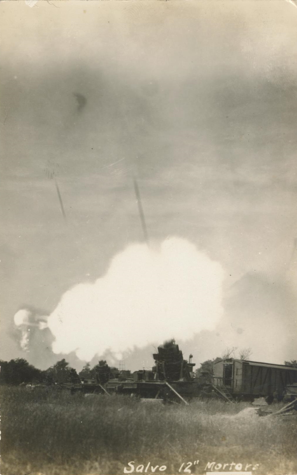 Salvo 12 inch railway mortars