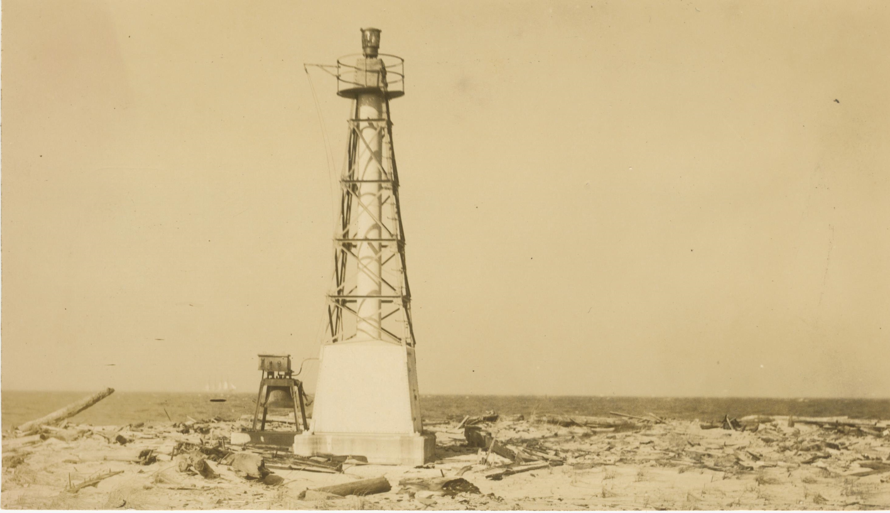 Sandy Hook Point Beacon built Sept 1 1923 photo March 1925 1