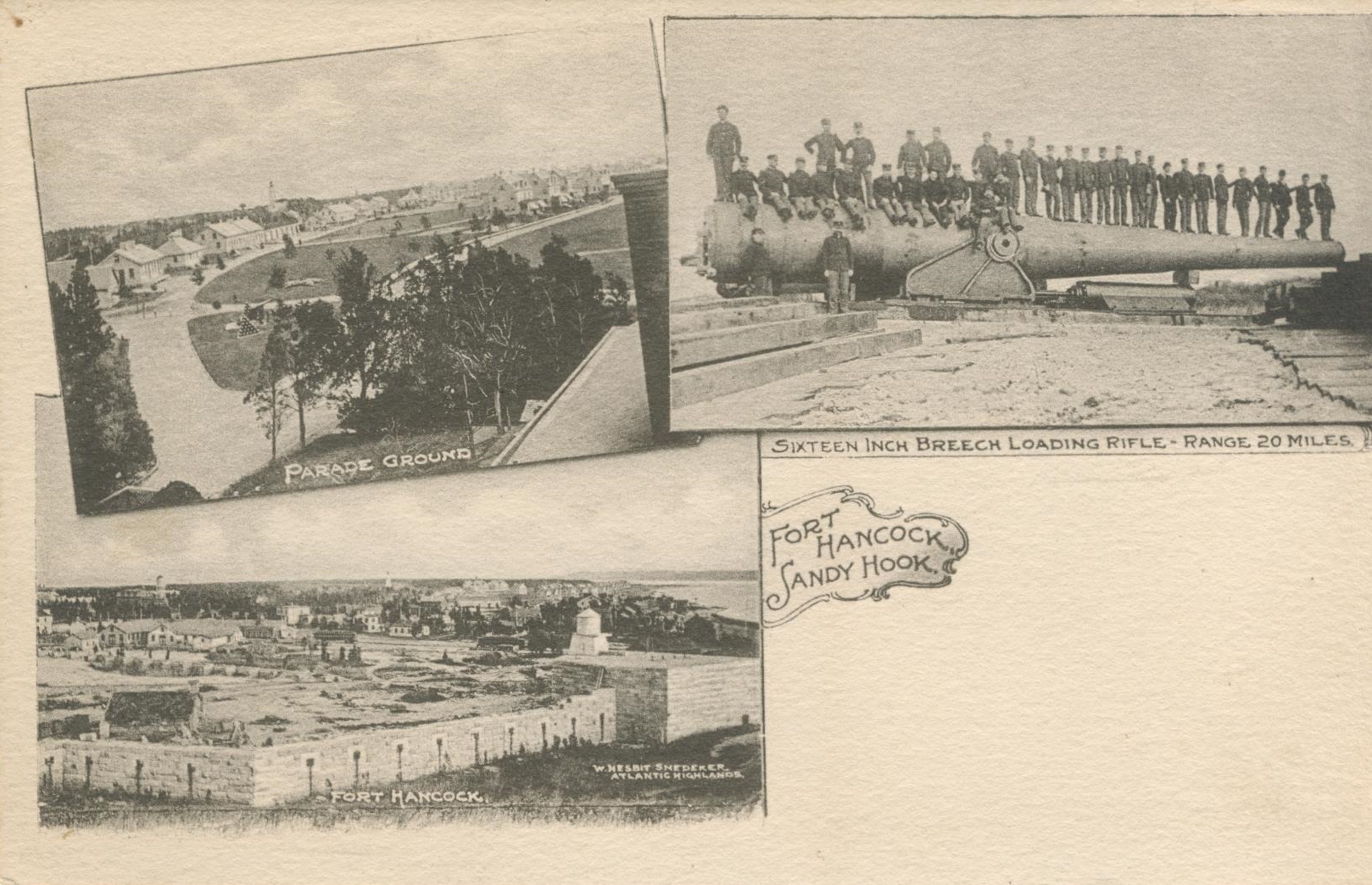 Three views of Fort Hancock