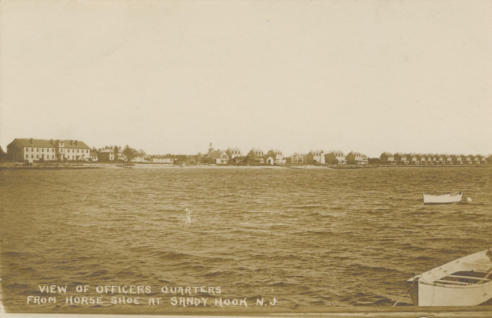 View of Officers Quarters from Horse Shoe at Sandy Hook NJ