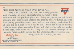 Mothers Day Card YMCA Fort Hancock