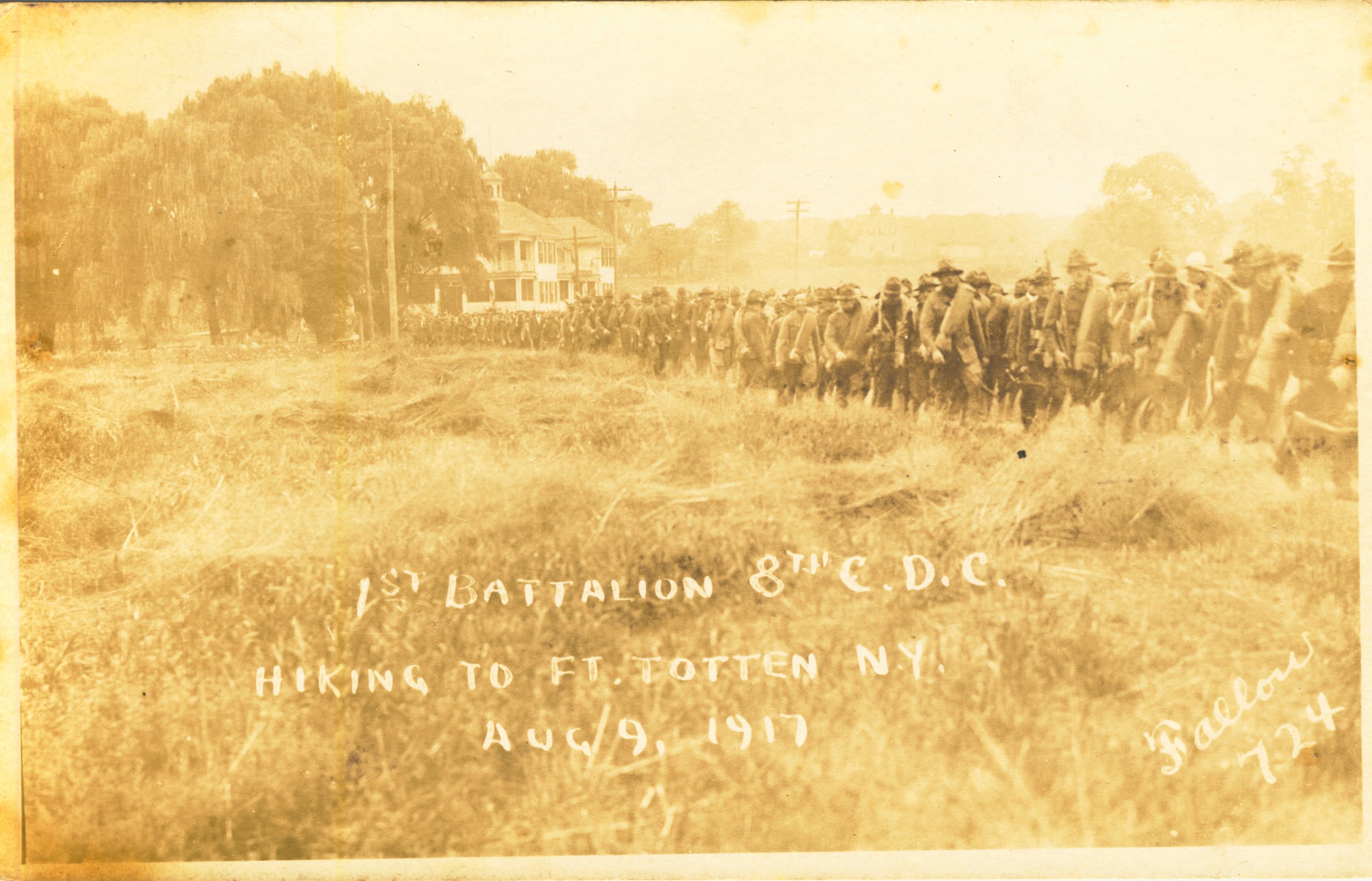 01st Battalion 8th C.D.C hiking to Fort Totten NY Aug 9 1917