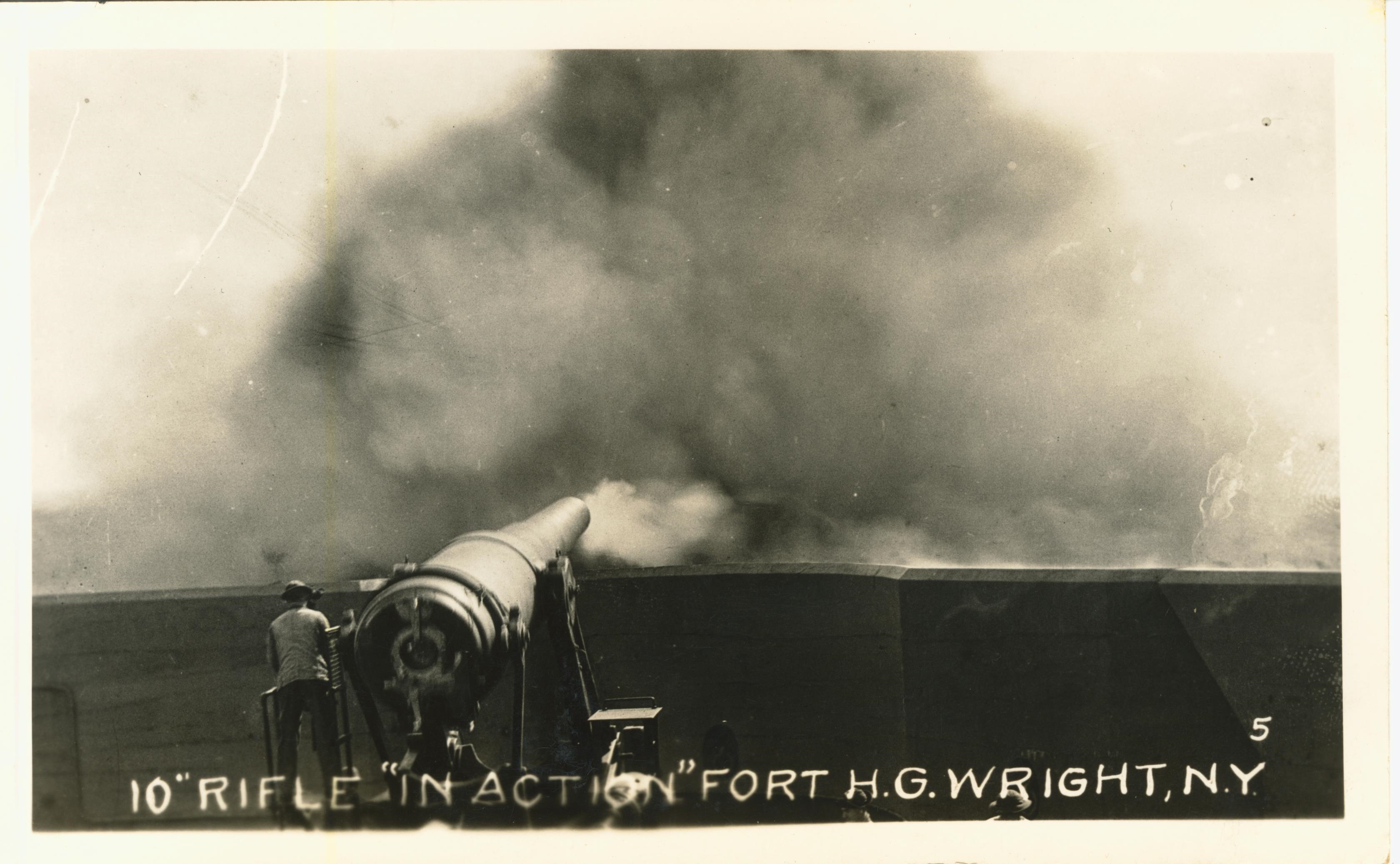 10 inch Rifle In Action Fort H. G. Wright NY