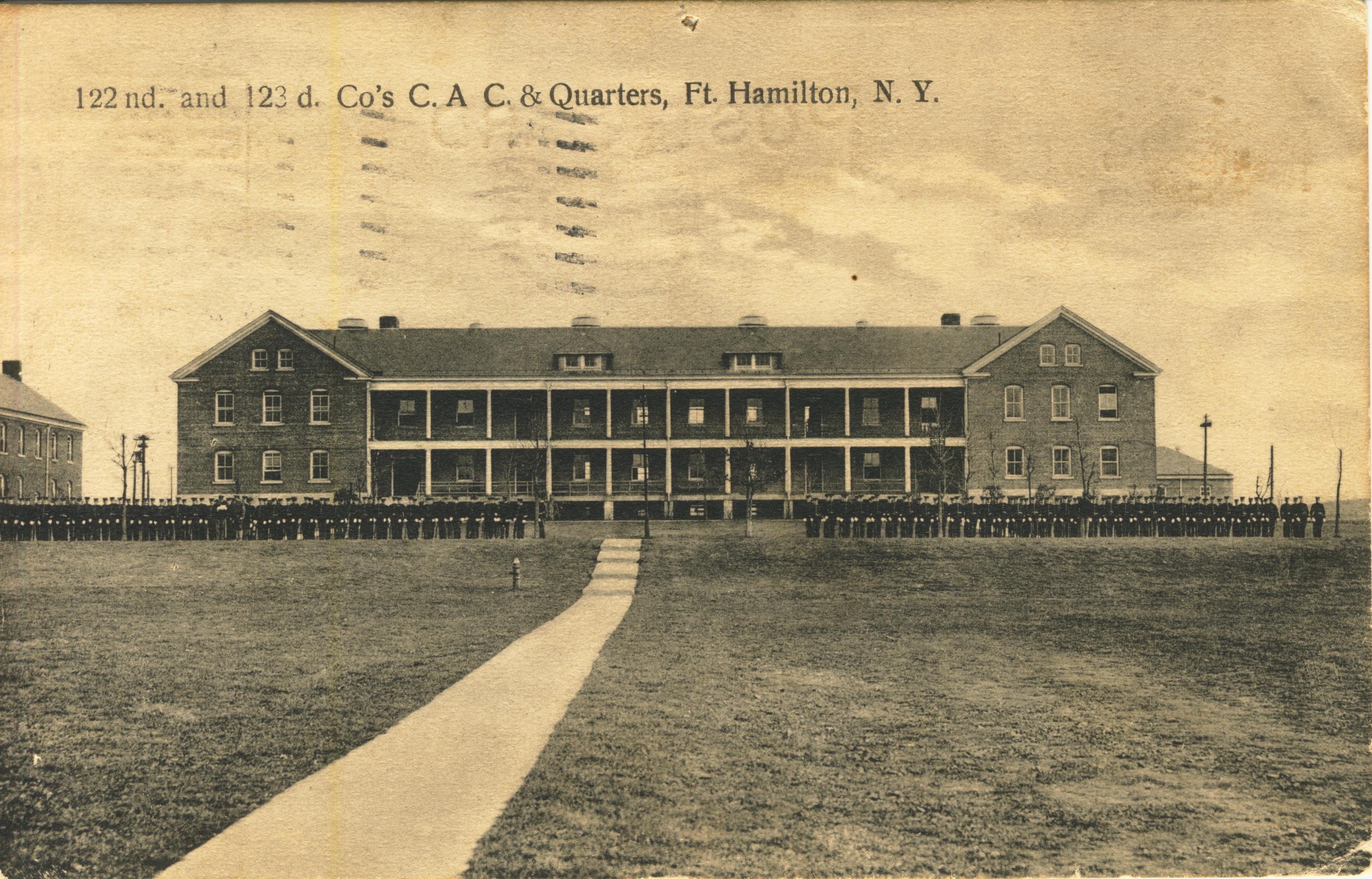 122nd and 123rd Co CAC quarters Fort Hamilton NY