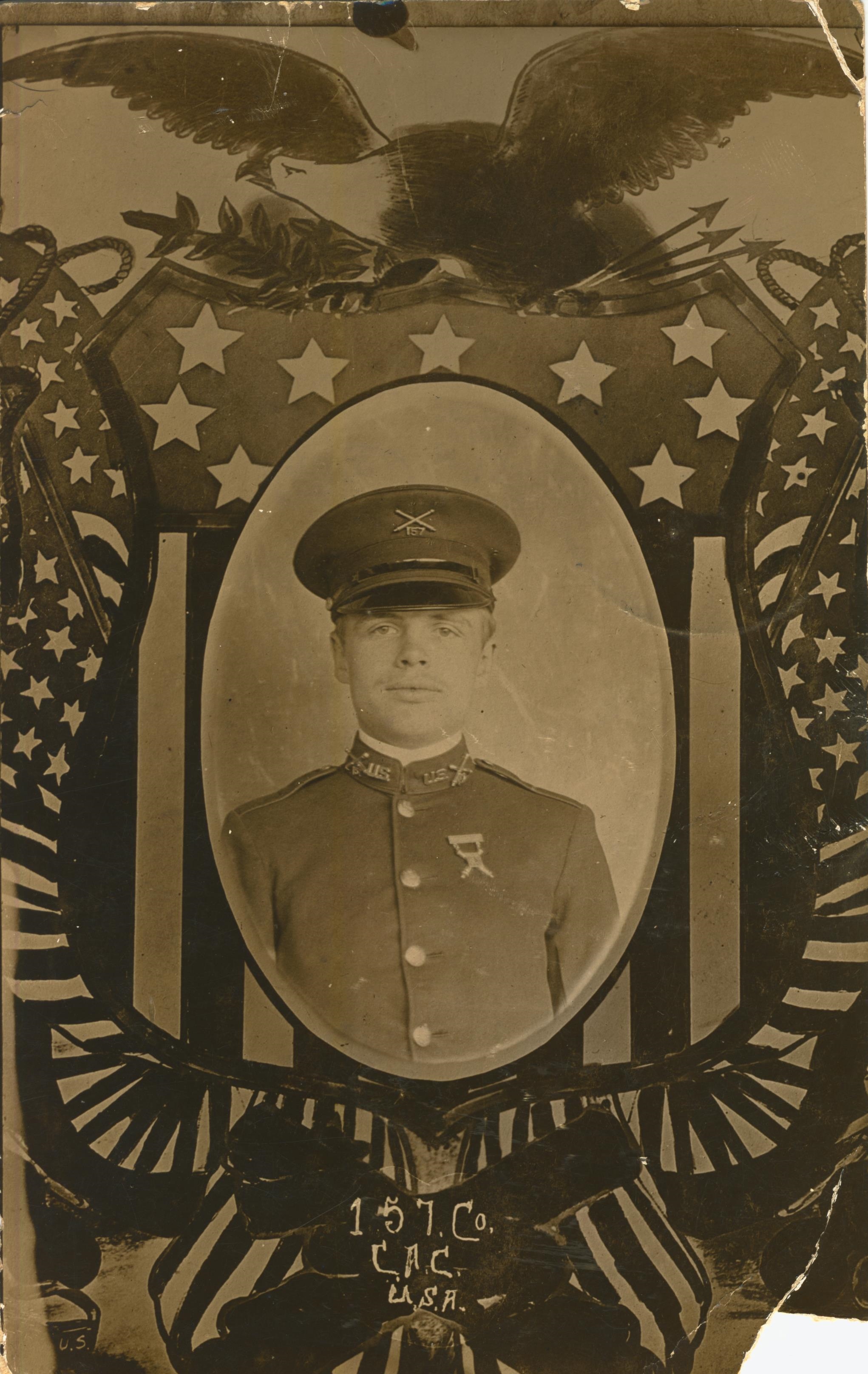 157th Company C.A.C. postmarked Fort Terry 1913