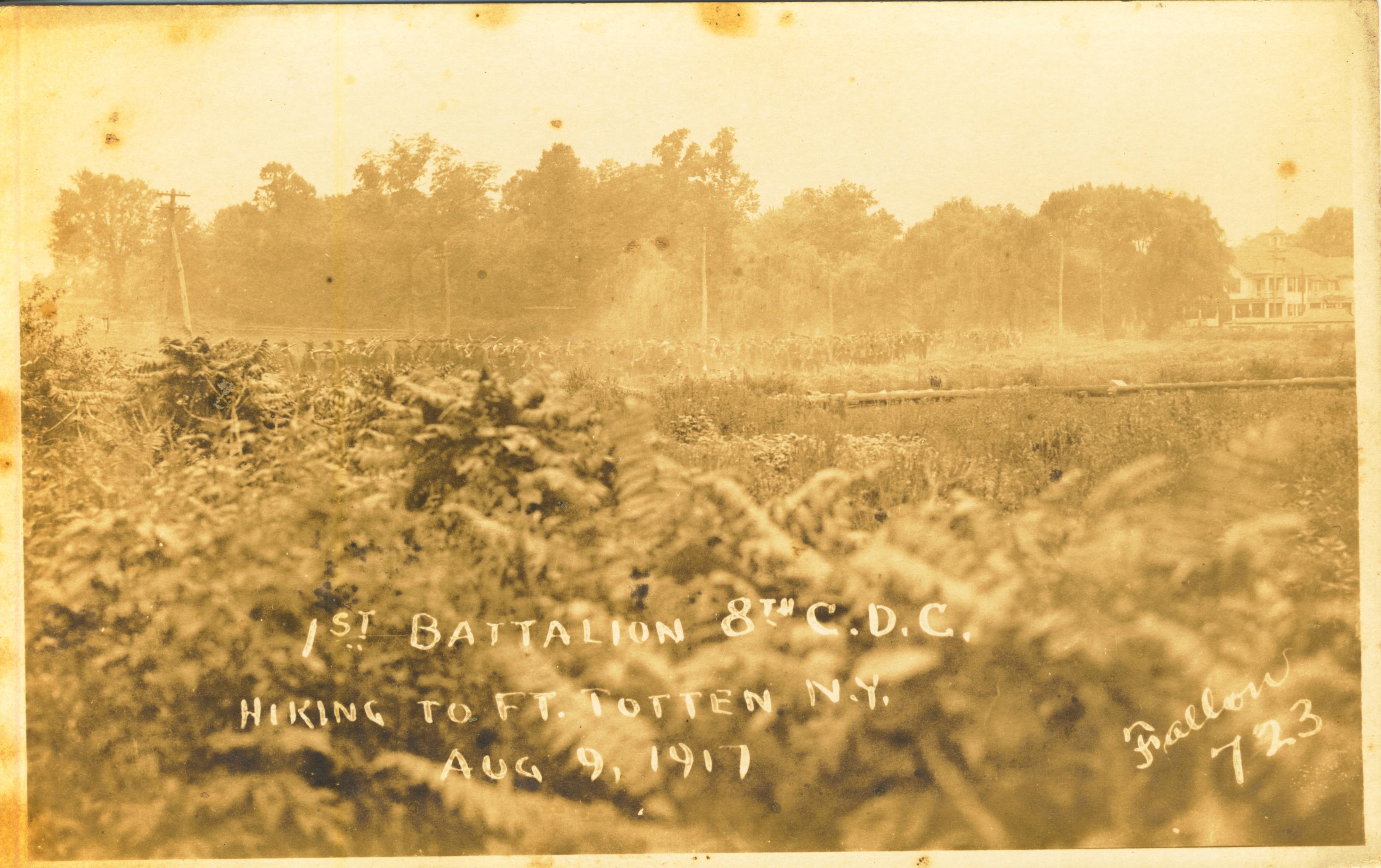 1st Battalion 8th C.D.C hiking to Fort Totten NY Aug 9 1917