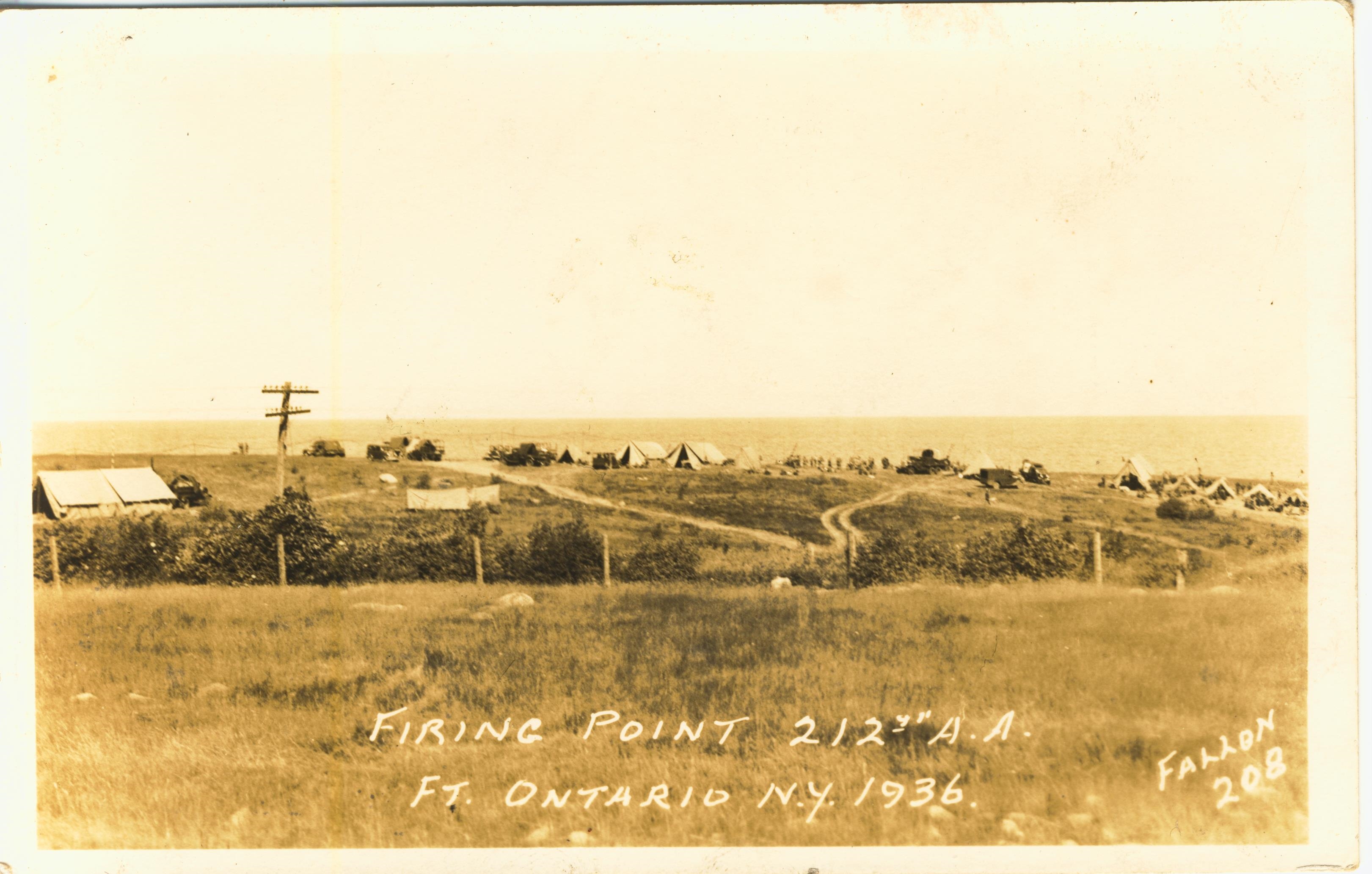 212th Anti-Aircraft Firing Point Fort Ontario NY 1936.