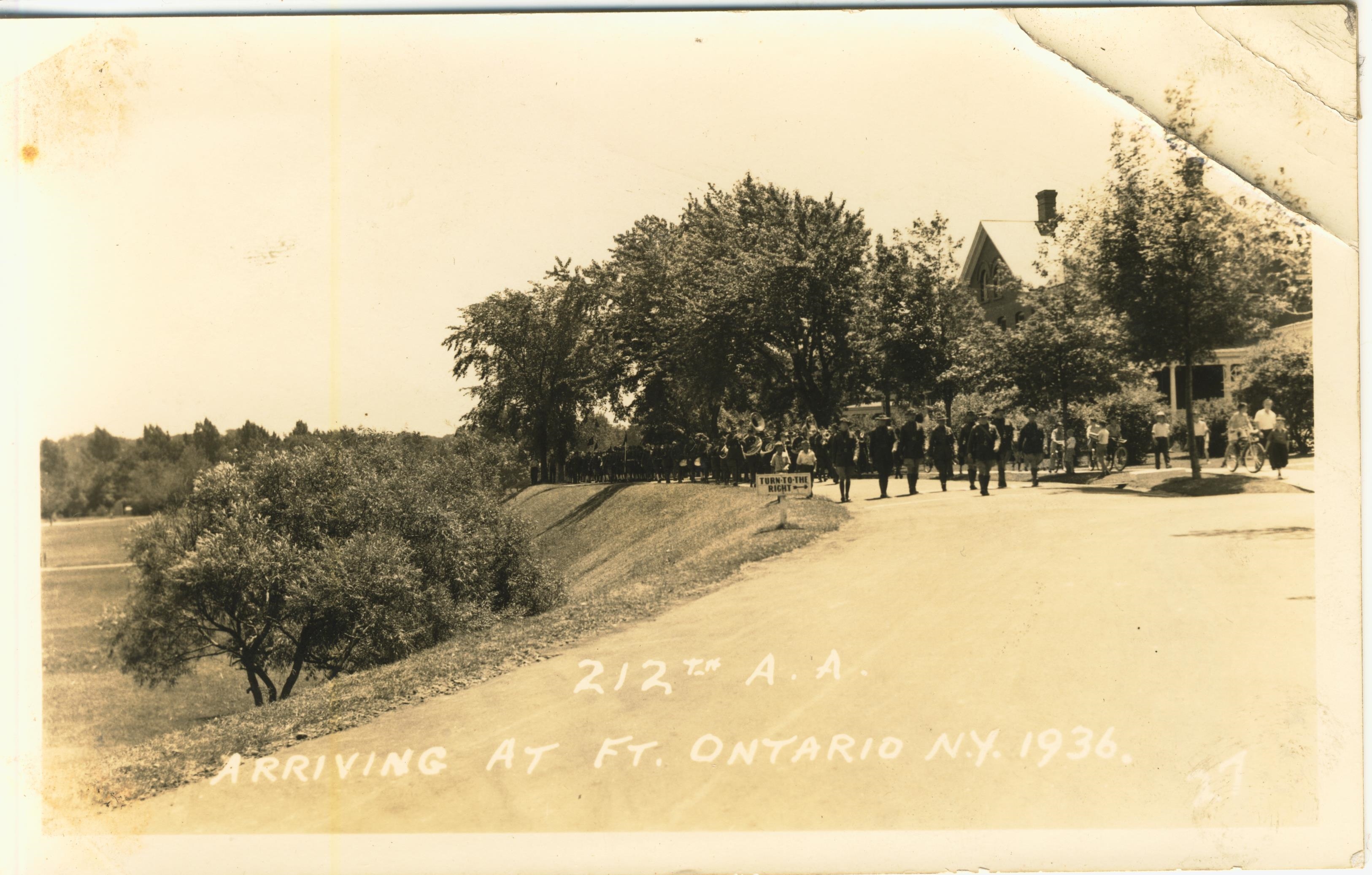 212th Anti-Aircraft arriving at Fort Ontario NY 1936