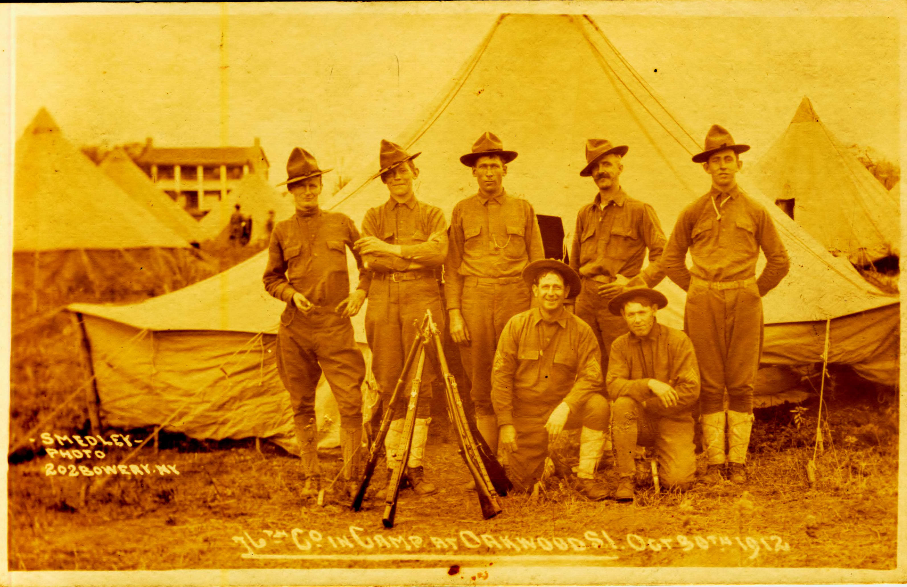 76th Company in Camp at Oakwood Staten Island Oct 30th 1912 Smedley Photo