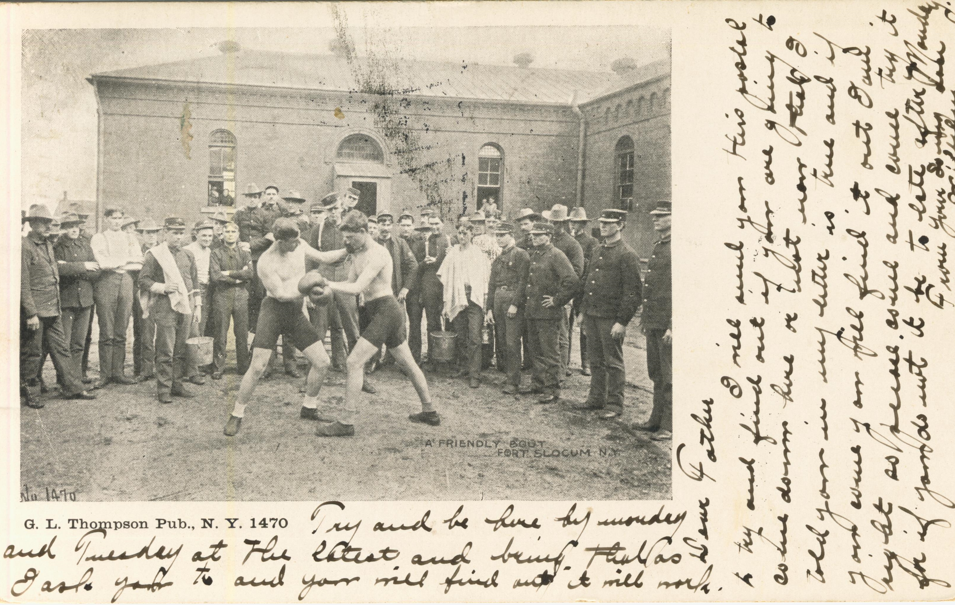 A friendly bout Fort Slocum NY postmarked 1906