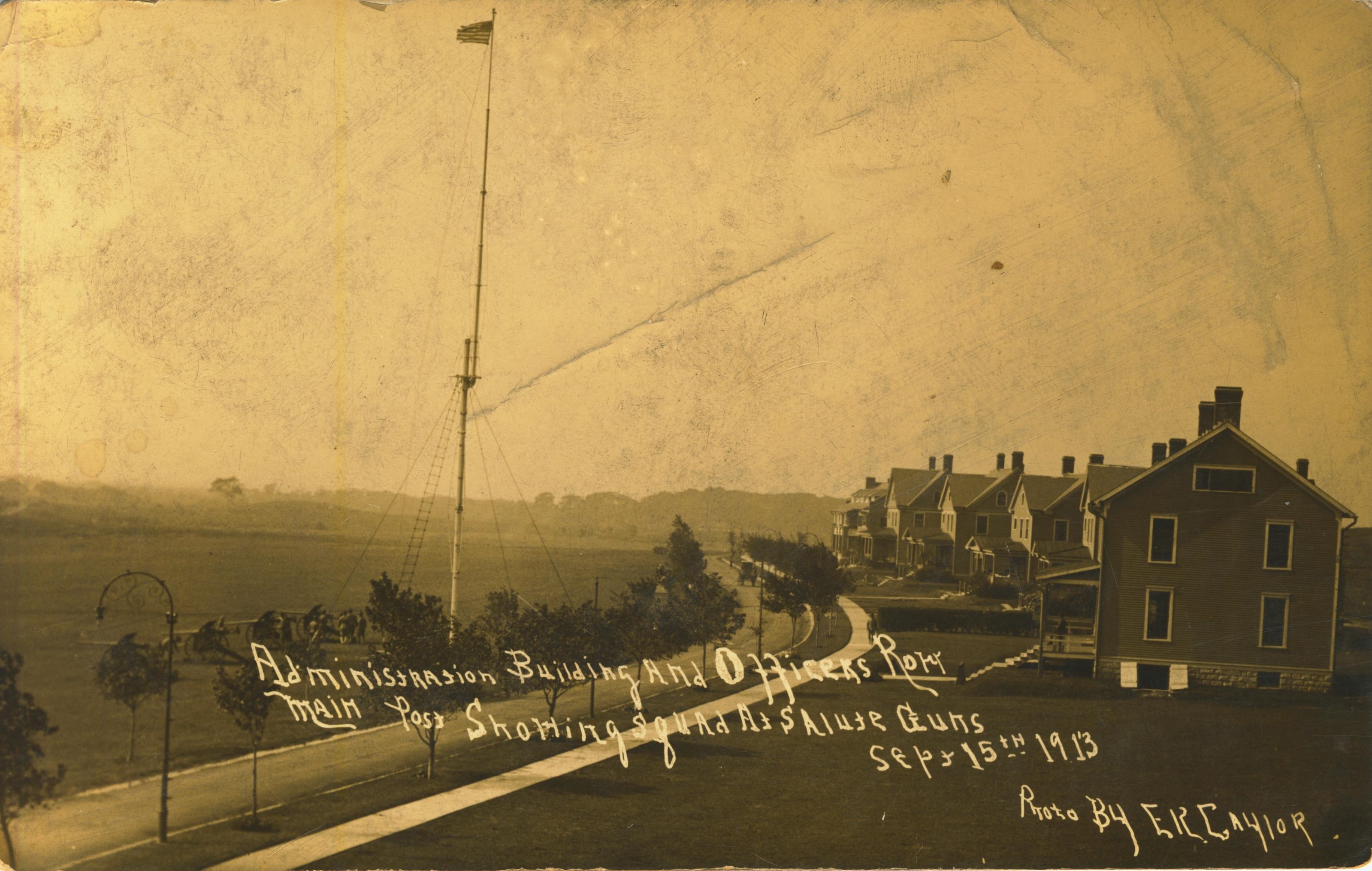 Administration Building and Officers Row Sept 15 1913 Fort Terry NY