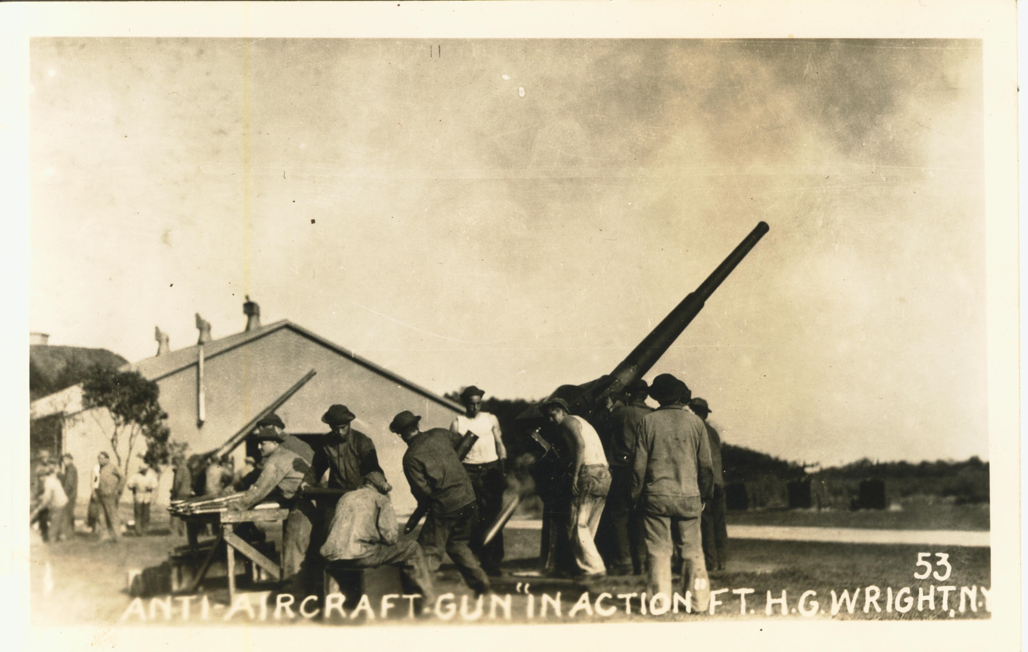 Anti-Aircraft Gun in Action Fort H. G. Wright NY