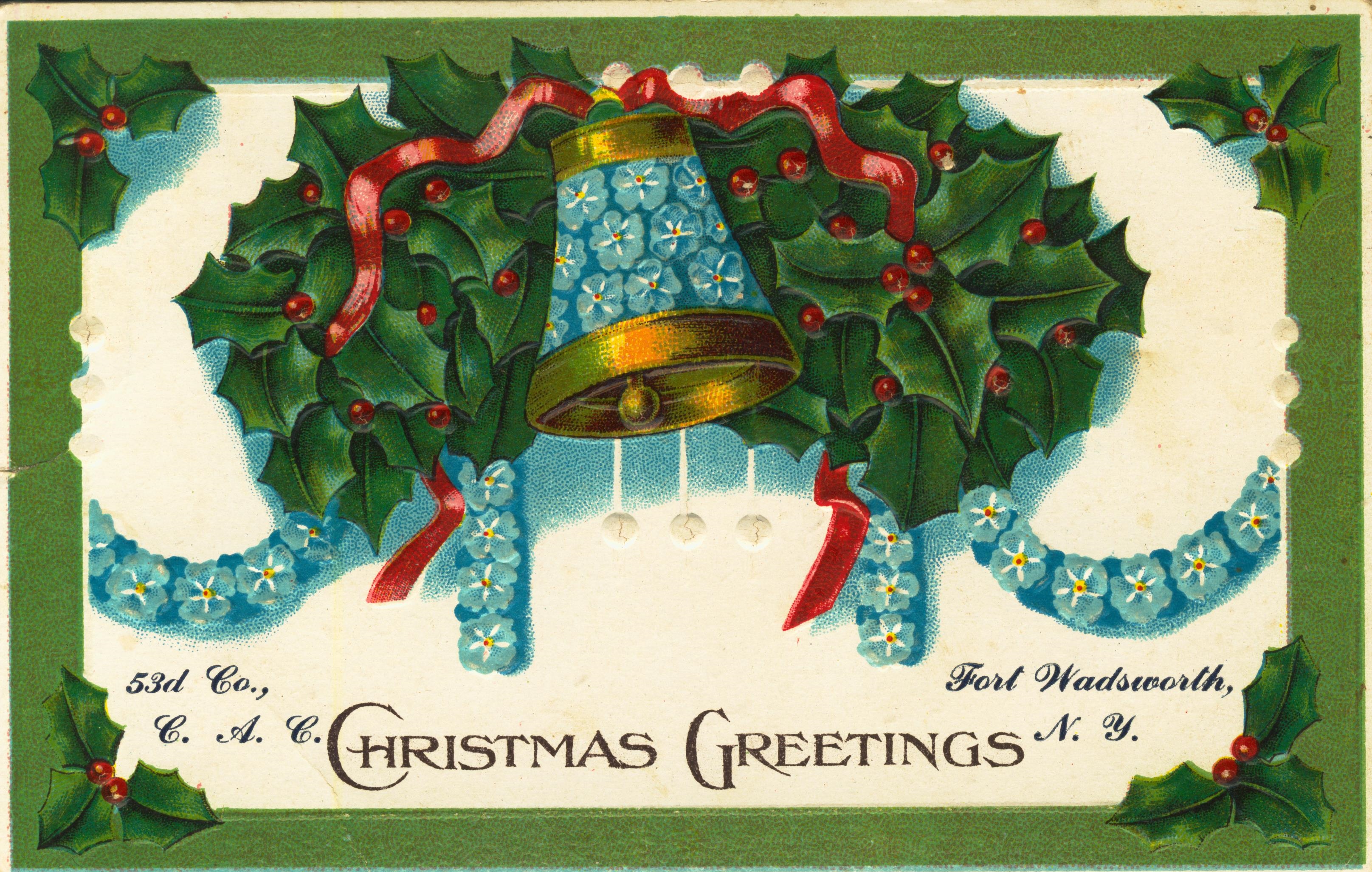 Christmas Greetings Fort Wadsworth NY 53rd Co CAC