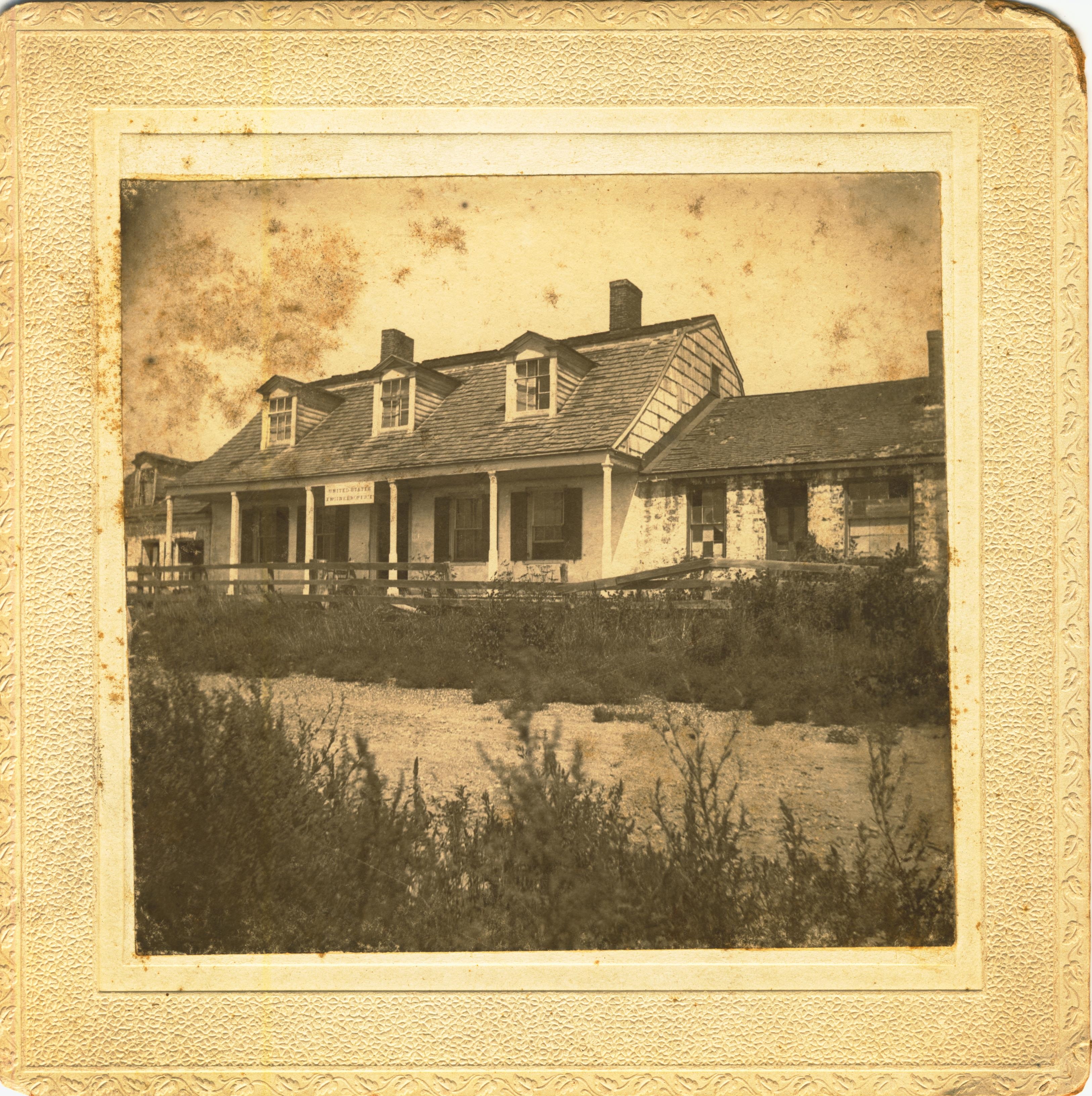 Fort Hamilton written on back sign reads United Stes Engineers Office