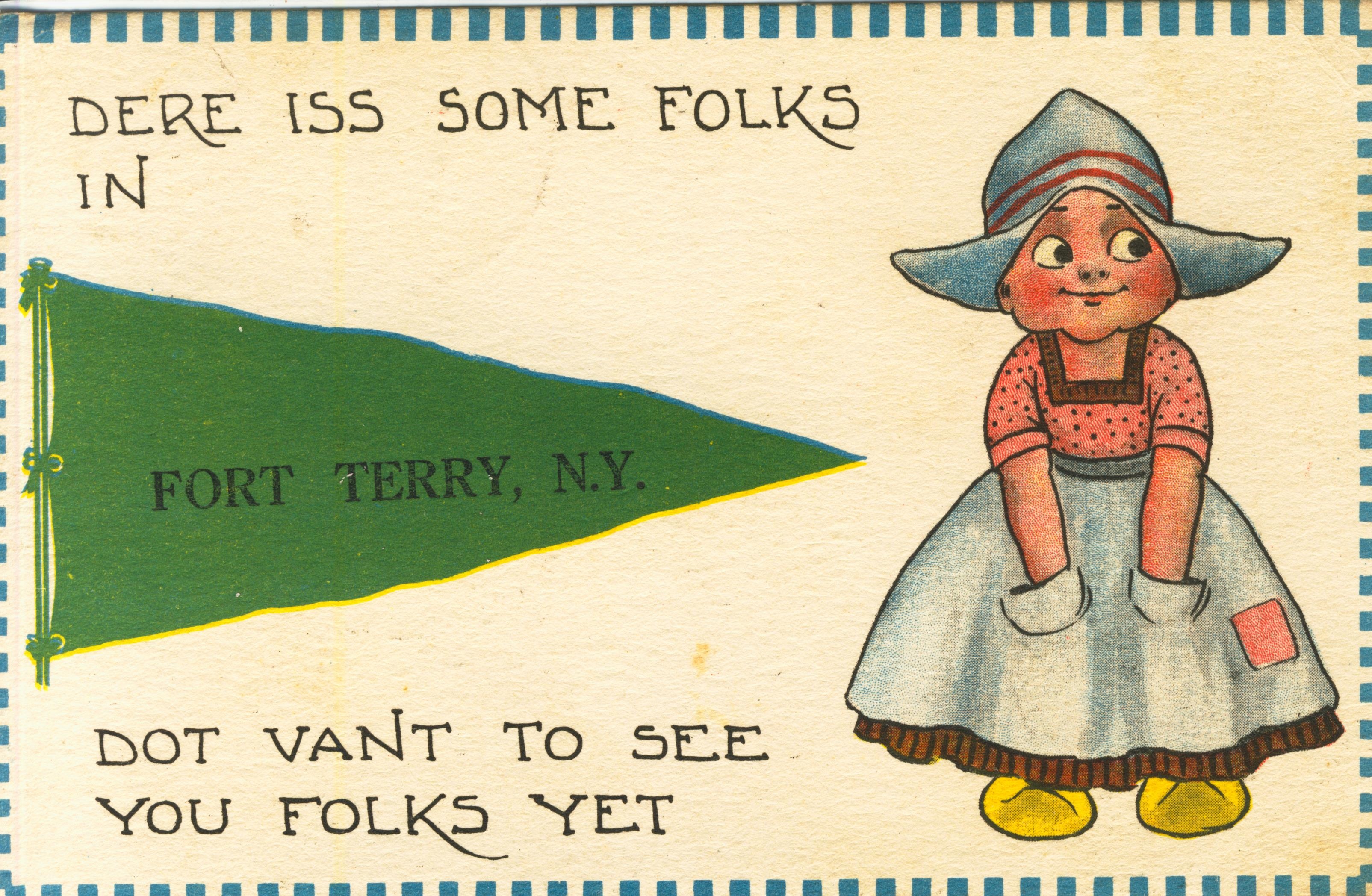 Greetings form Fort Terry NY postmarked 1913