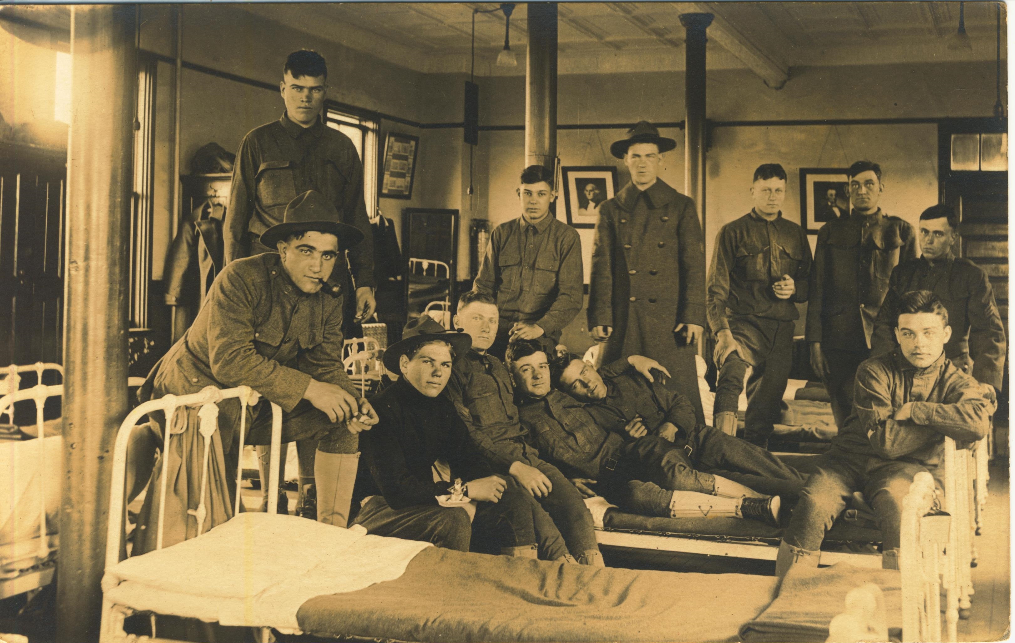 Inside Barracks photo likely taken at Fort Terry NY