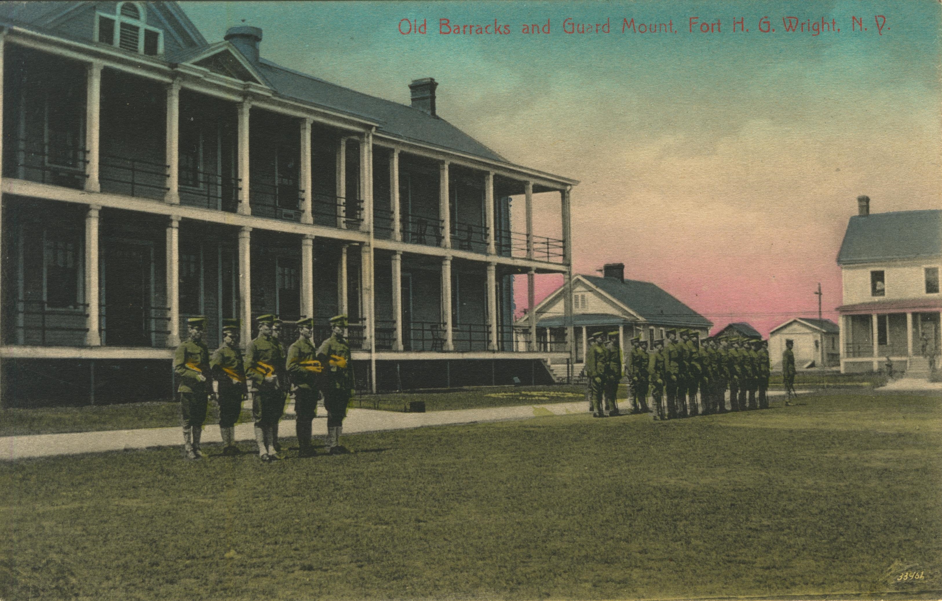 Old Barracks and Guard Mount Fort H. G. Wright NY