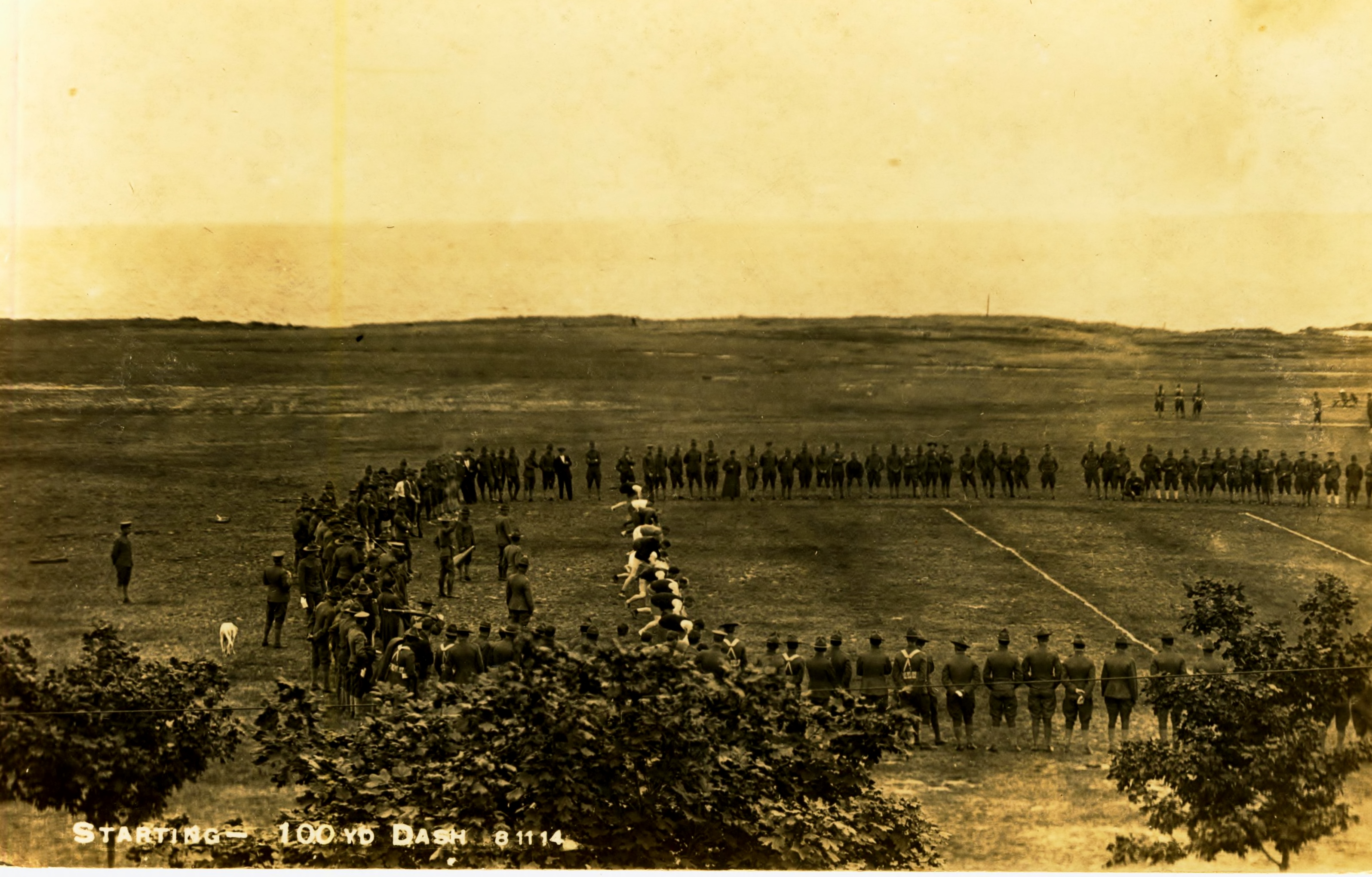 Starting 100 Yard Dash stamped on back Spears and Fensty Fort Terry NY