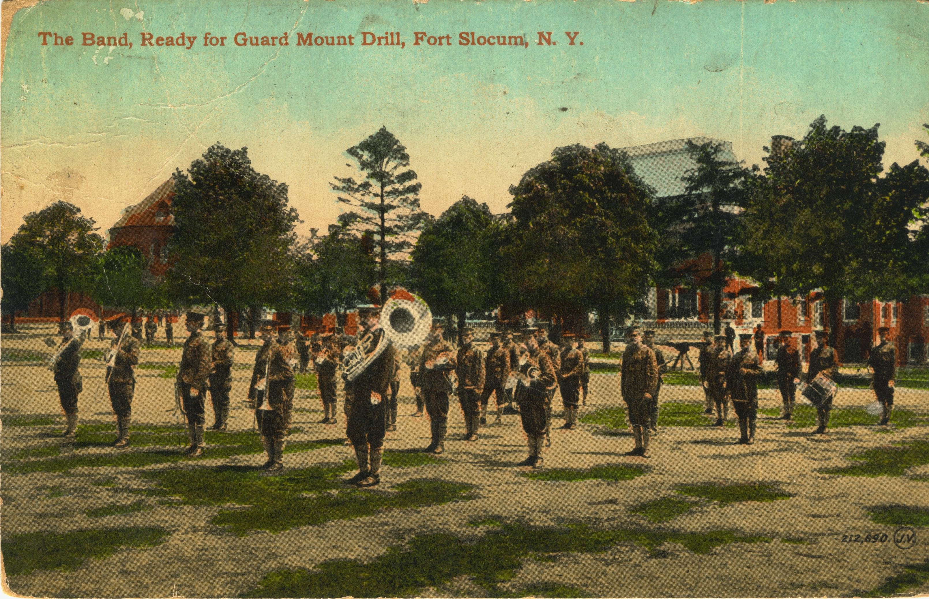 The band ready for Guard Mount Drill Fort Slocum NY
