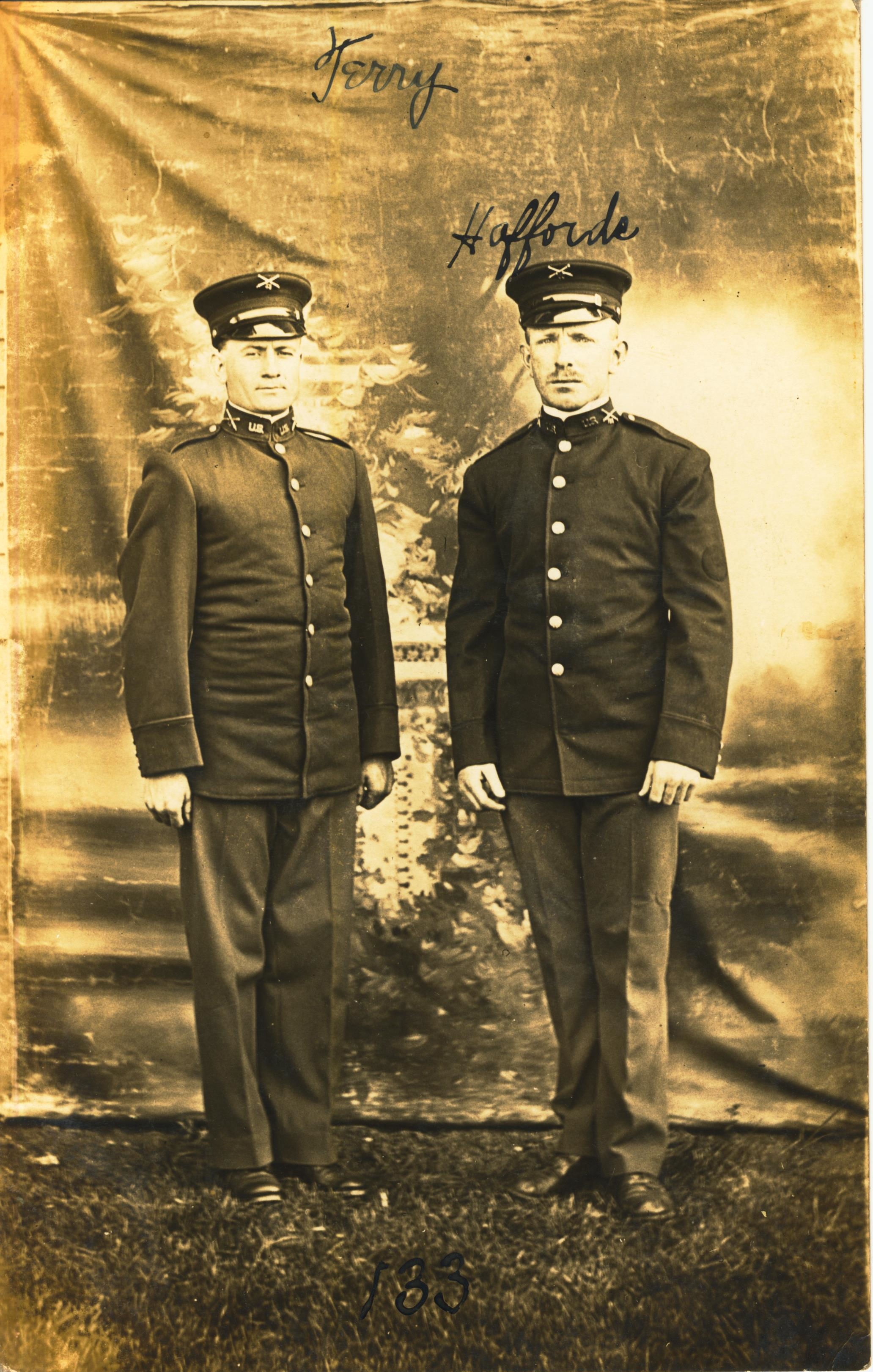 Written on back A. W. Haffords 133rd Company C.A.C. Fort Terry NY